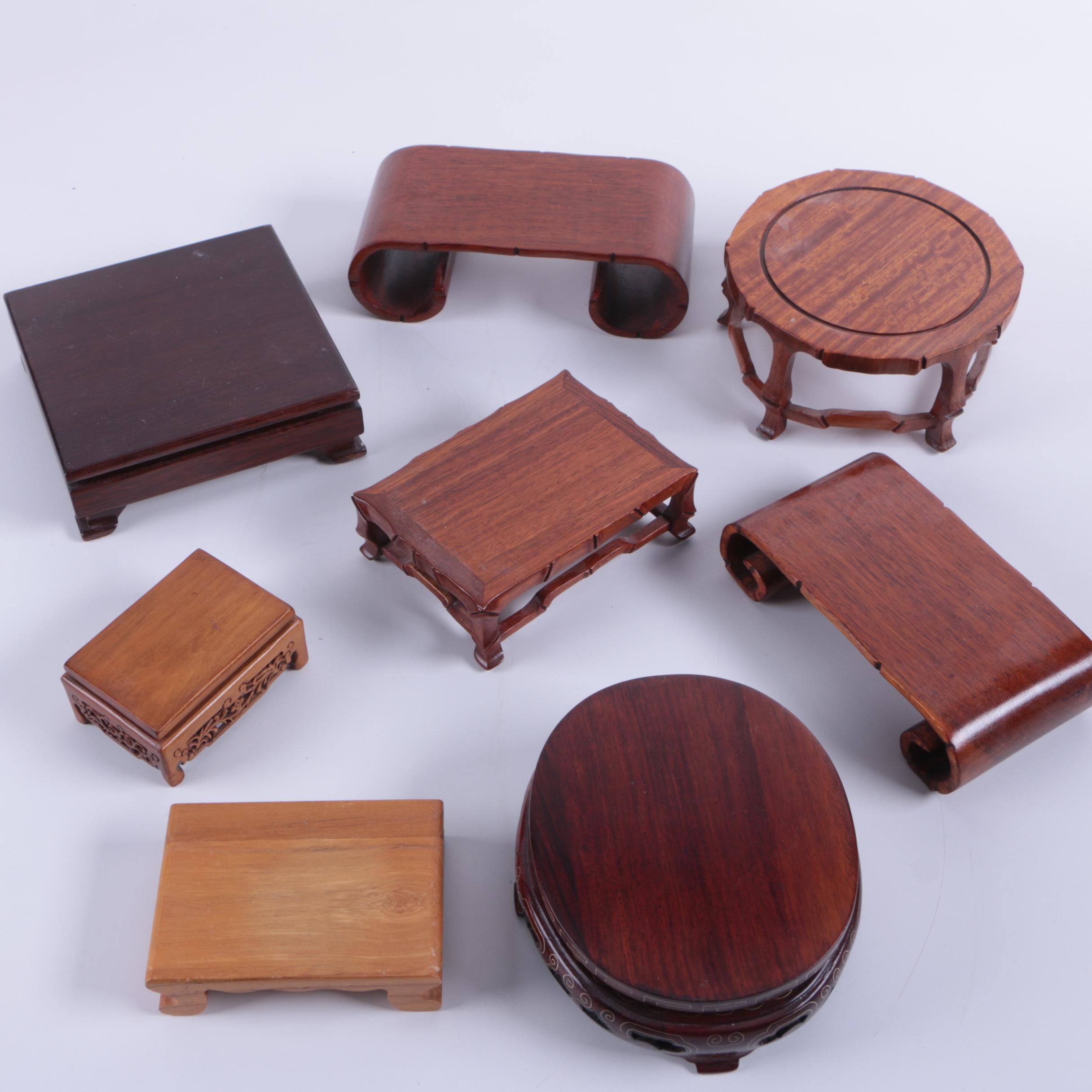 Chinese Carved Wood Stands EBTH