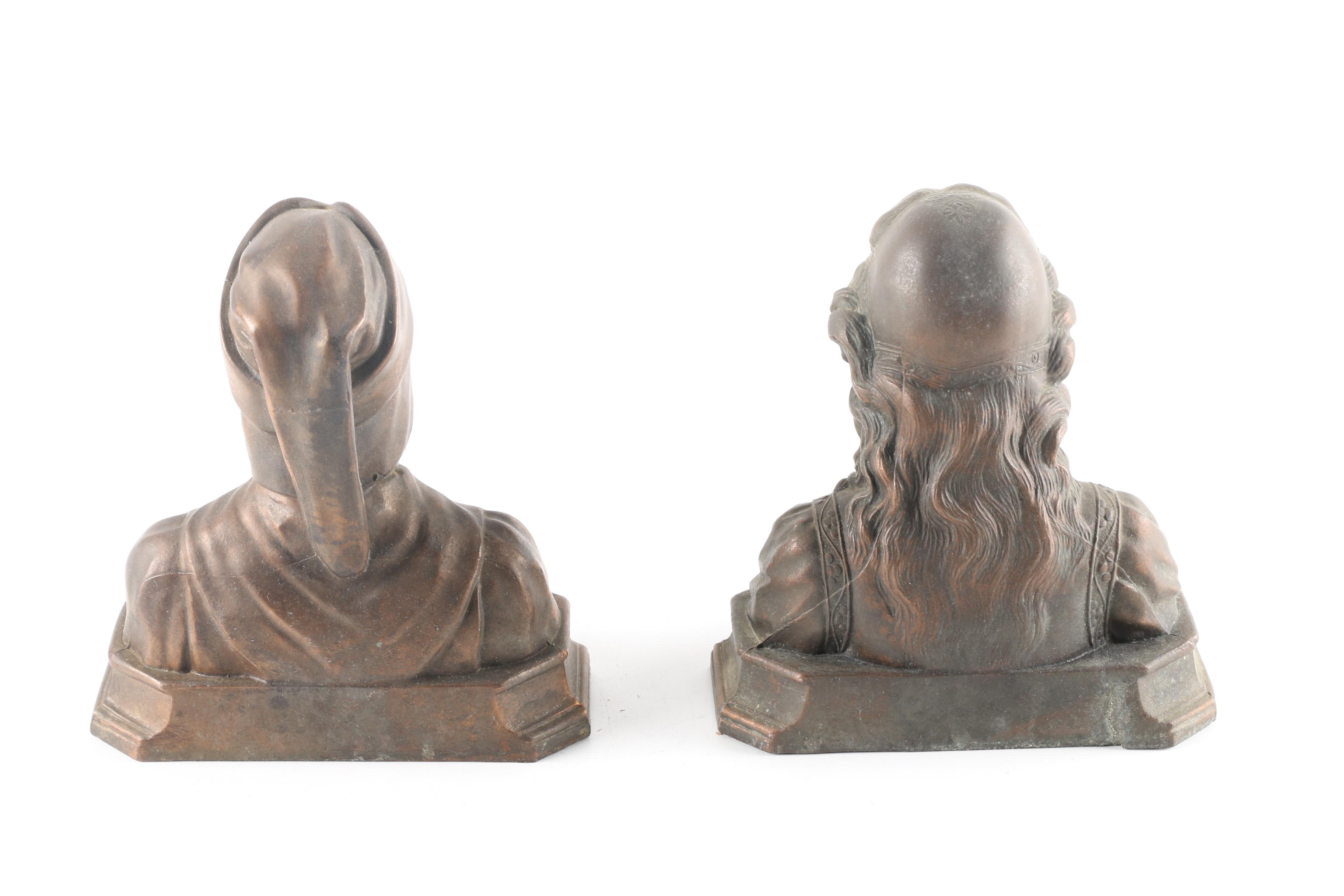 Vintage Bronze Bookends after Armour Bronze "Dante and Beatrice" EBTH