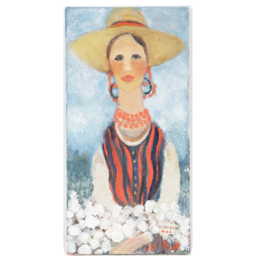 Beth Anderson Oil Painting Nana Resting In The Cotton Field Ebth
