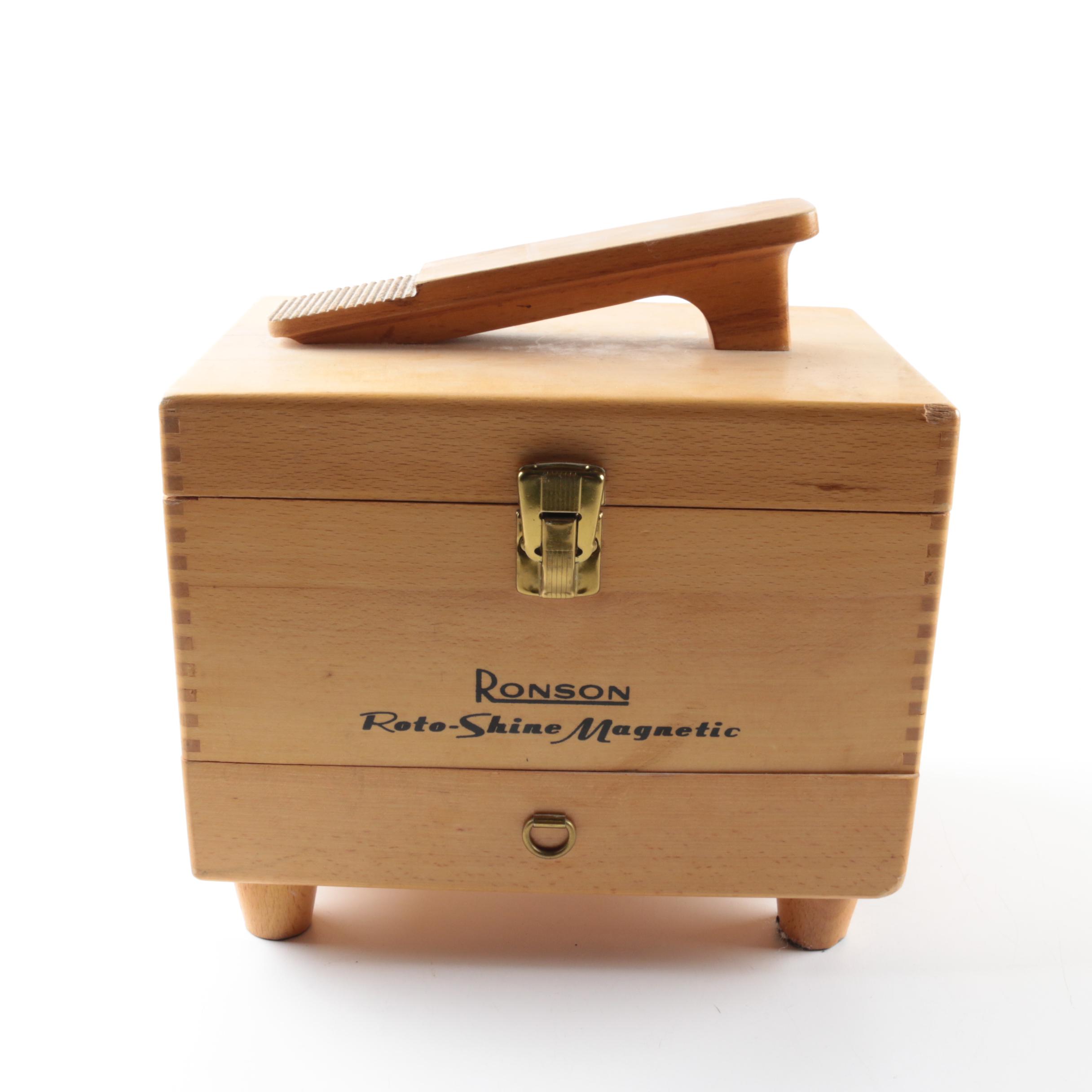 Ronson Roto-Shine Magnetic Shoe Box 
