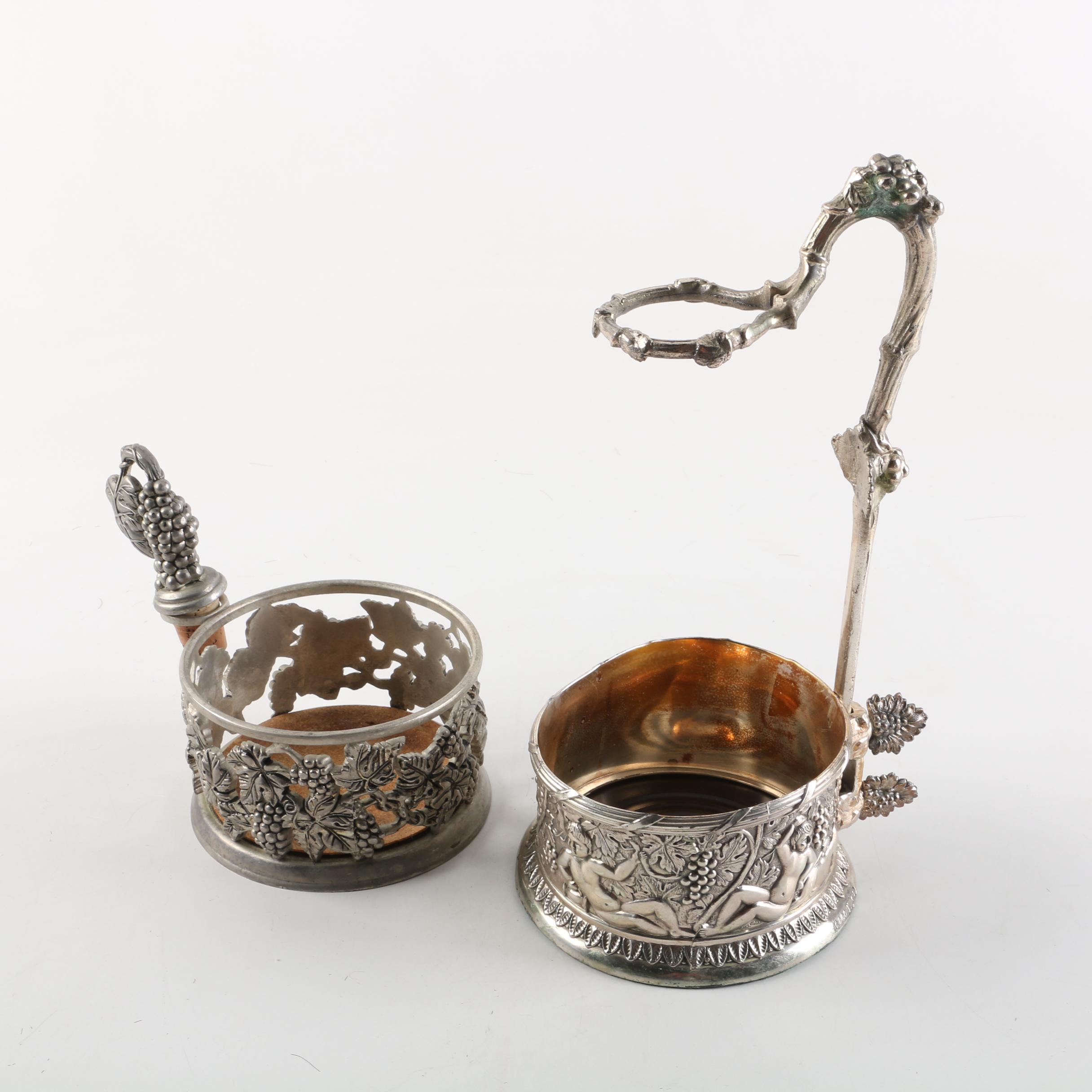 Godinger And Corbell Co Silver Plate Wine Bottle Holders Ebth