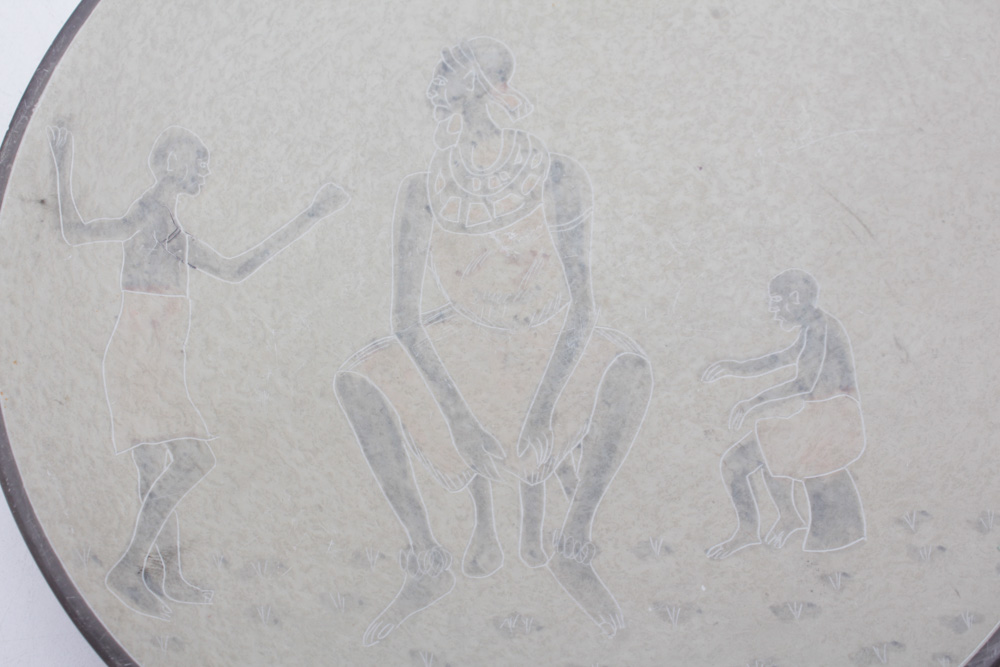 Kenyan Carved Stone Folk Art Plate EBTH