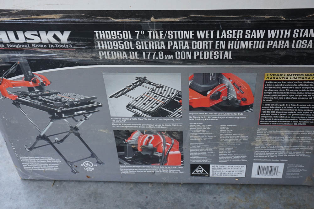 Husky 7" Wet Tile Saw With Laser and Stand EBTH