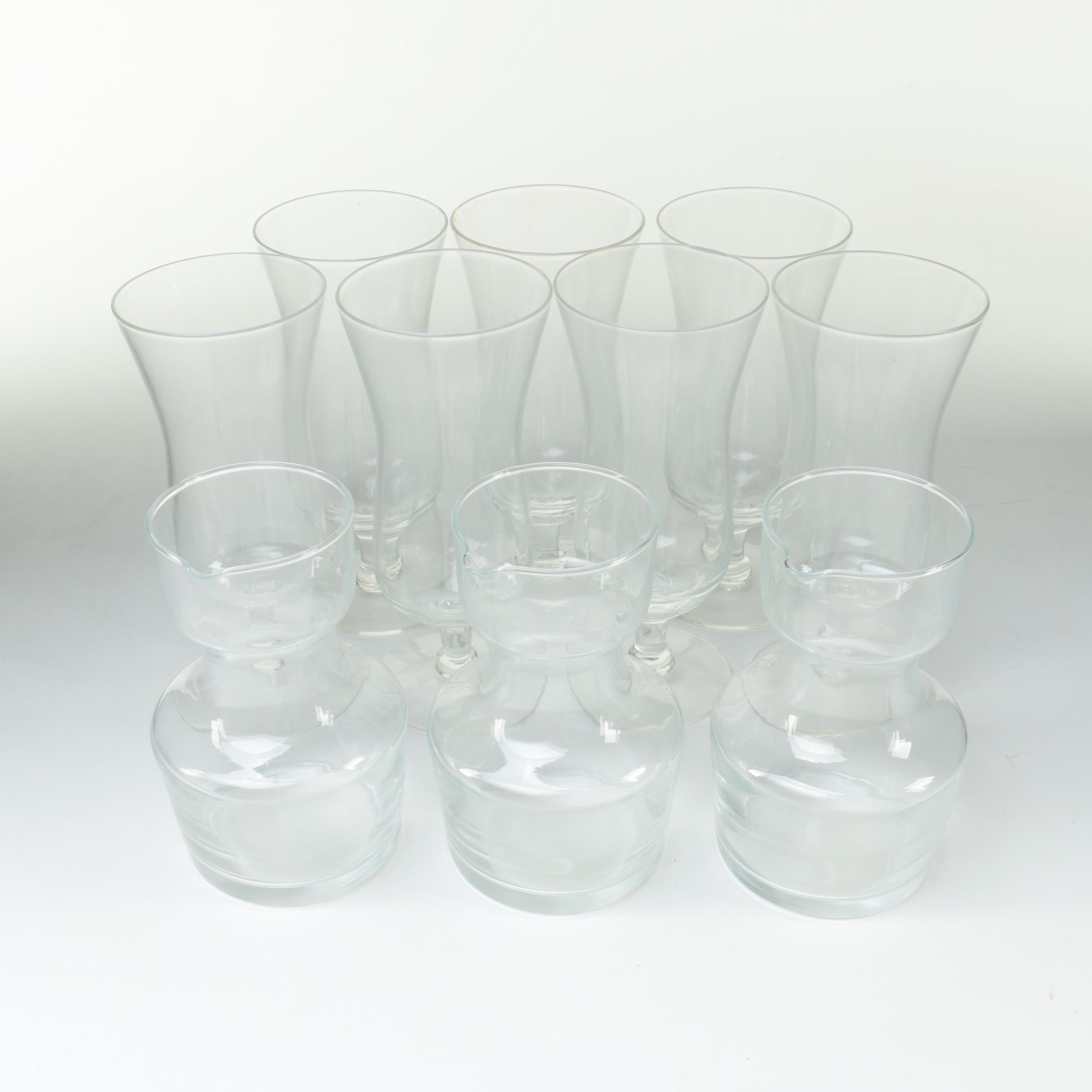 Hurricane Stemware Cocktail Glasses And Bulb Forcing Vases Ebth