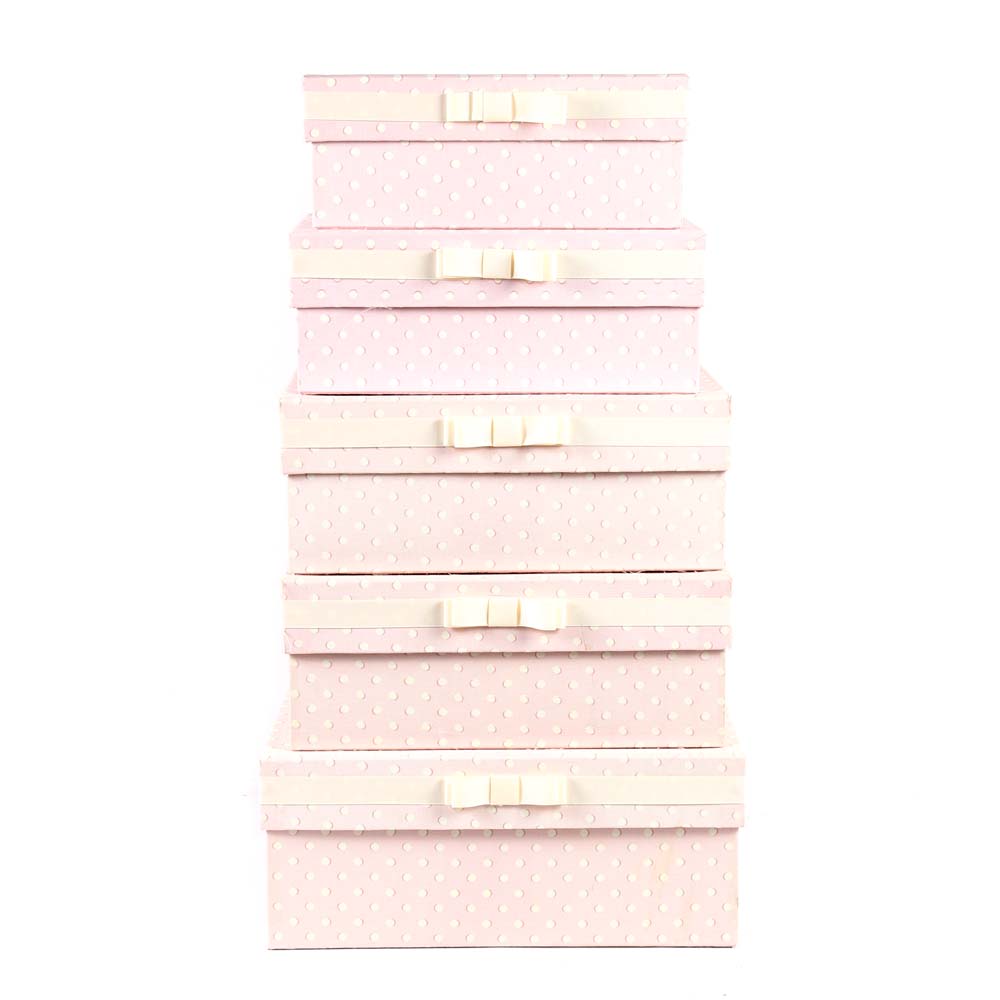 Pink and White Decorative Storage Boxes EBTH