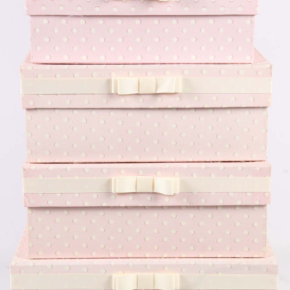 Pink and White Decorative Storage Boxes EBTH