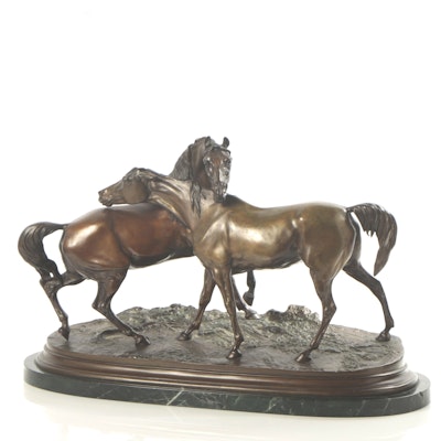 Bronze Horse Sculpture After Pierre-Jules Mêne