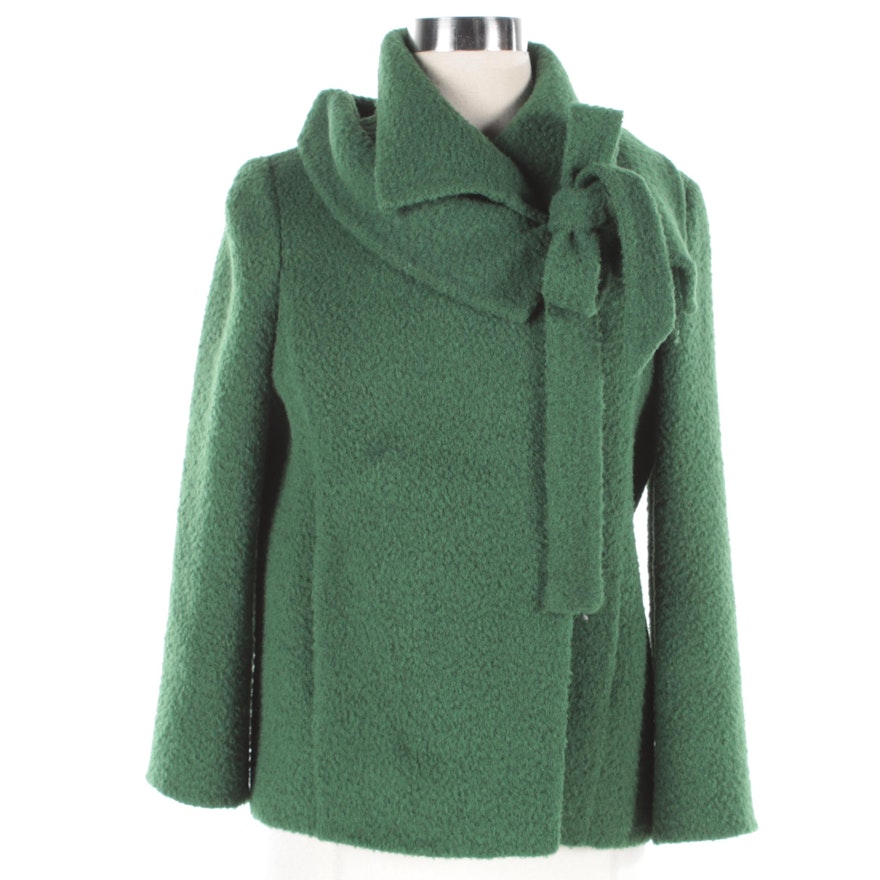 Oscar de la Renta Green Wool Coat