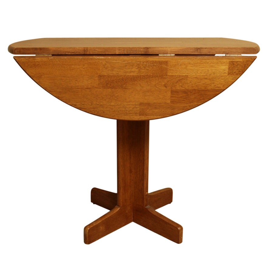 Vintage Pedestal Drop Leaf Dining Table Ebth Vintage Pedestal Drop Leaf Dining Table