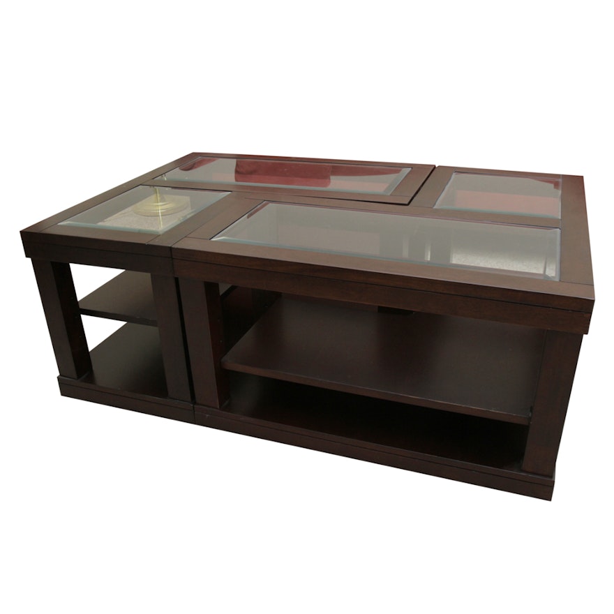 Contemporary Glass Top Modular Coffee Table : EBTH Contemporary Glass Top Modular Coffee Table : EBTH