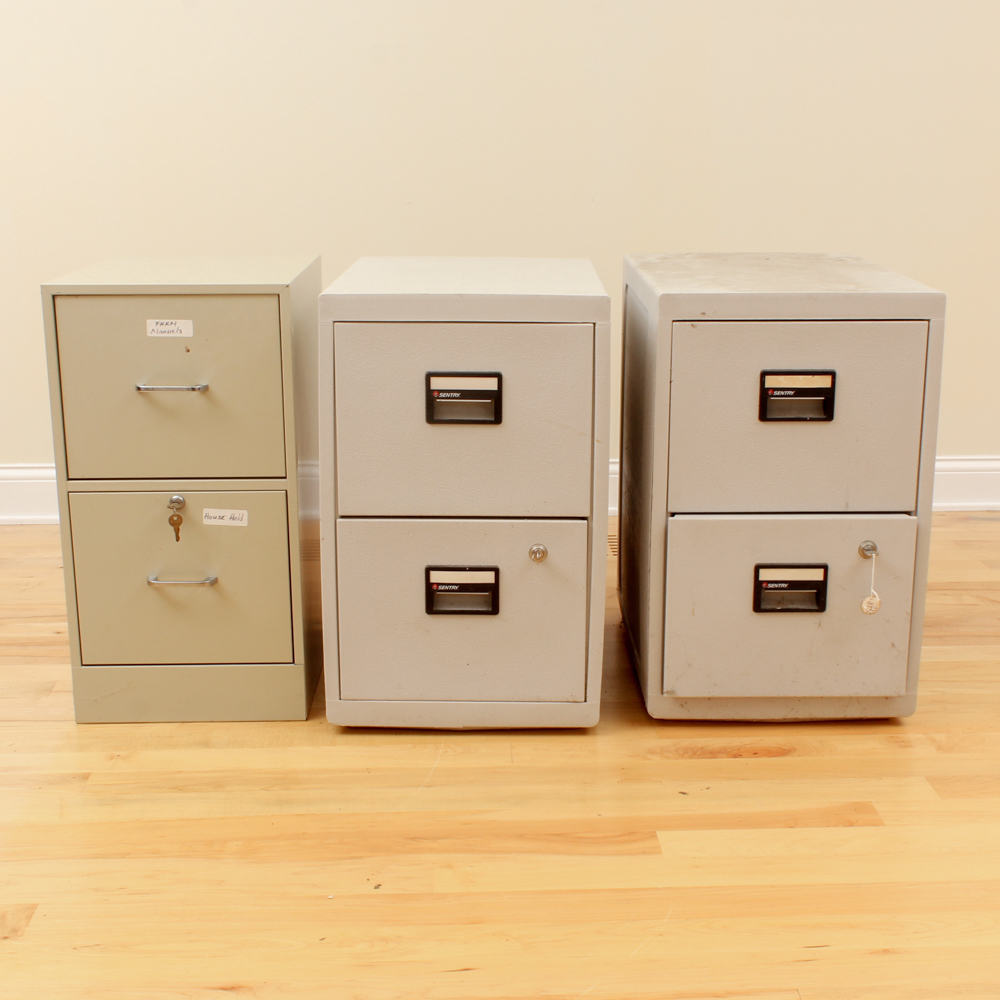 Metal File Cabinets Featuring Sentry Fireproof Ebth