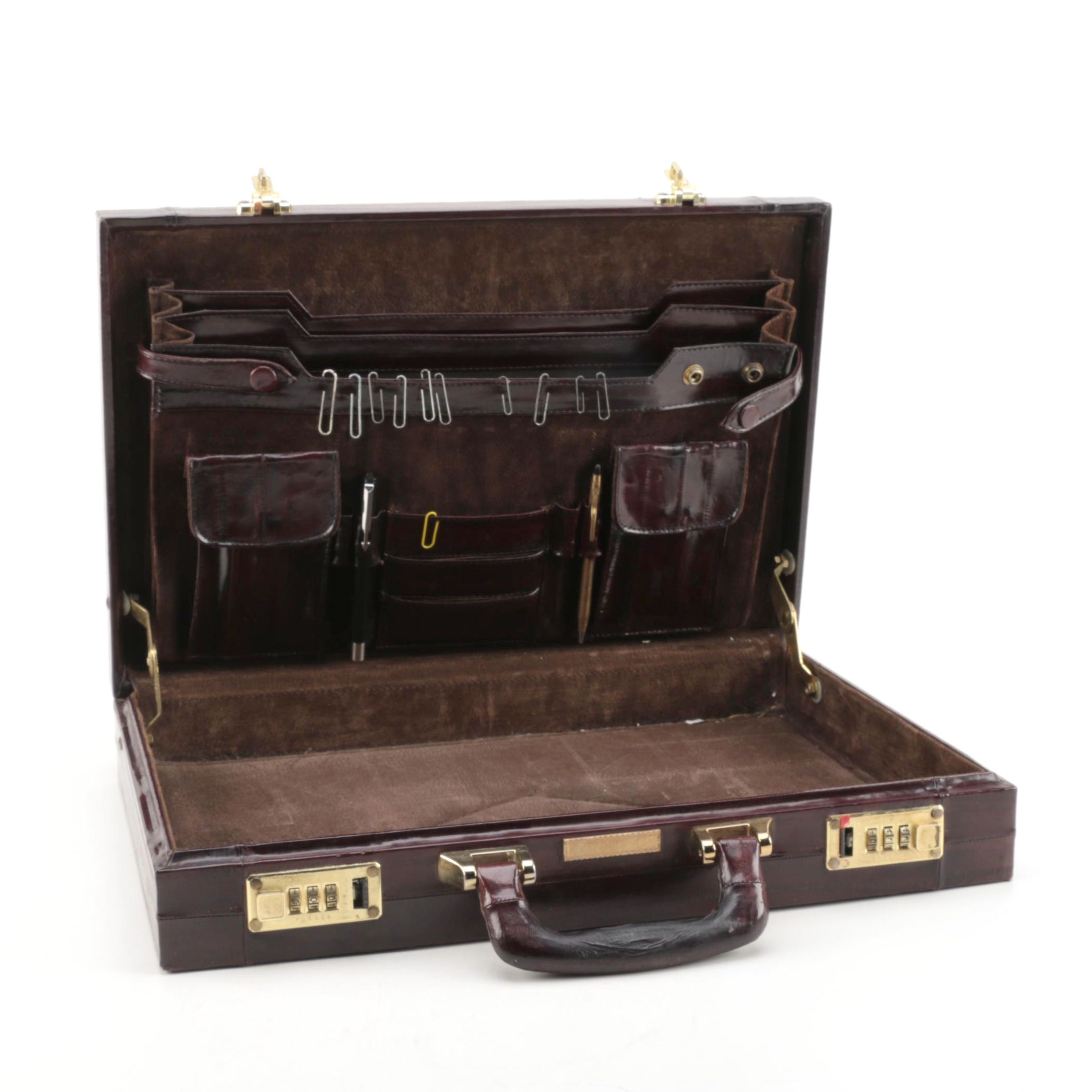 eel skin briefcase