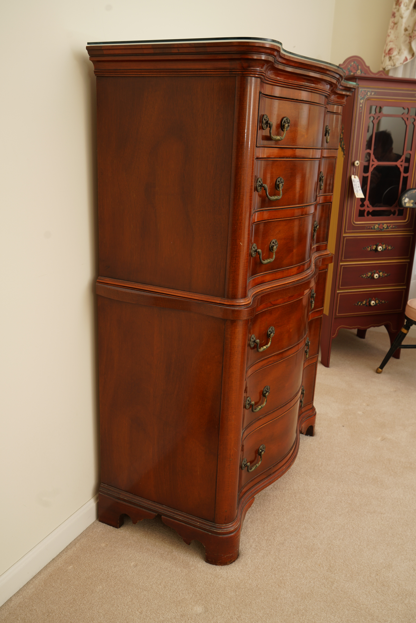 Tall Serpentine Mahogany Dresser by DrexelHeritage EBTH