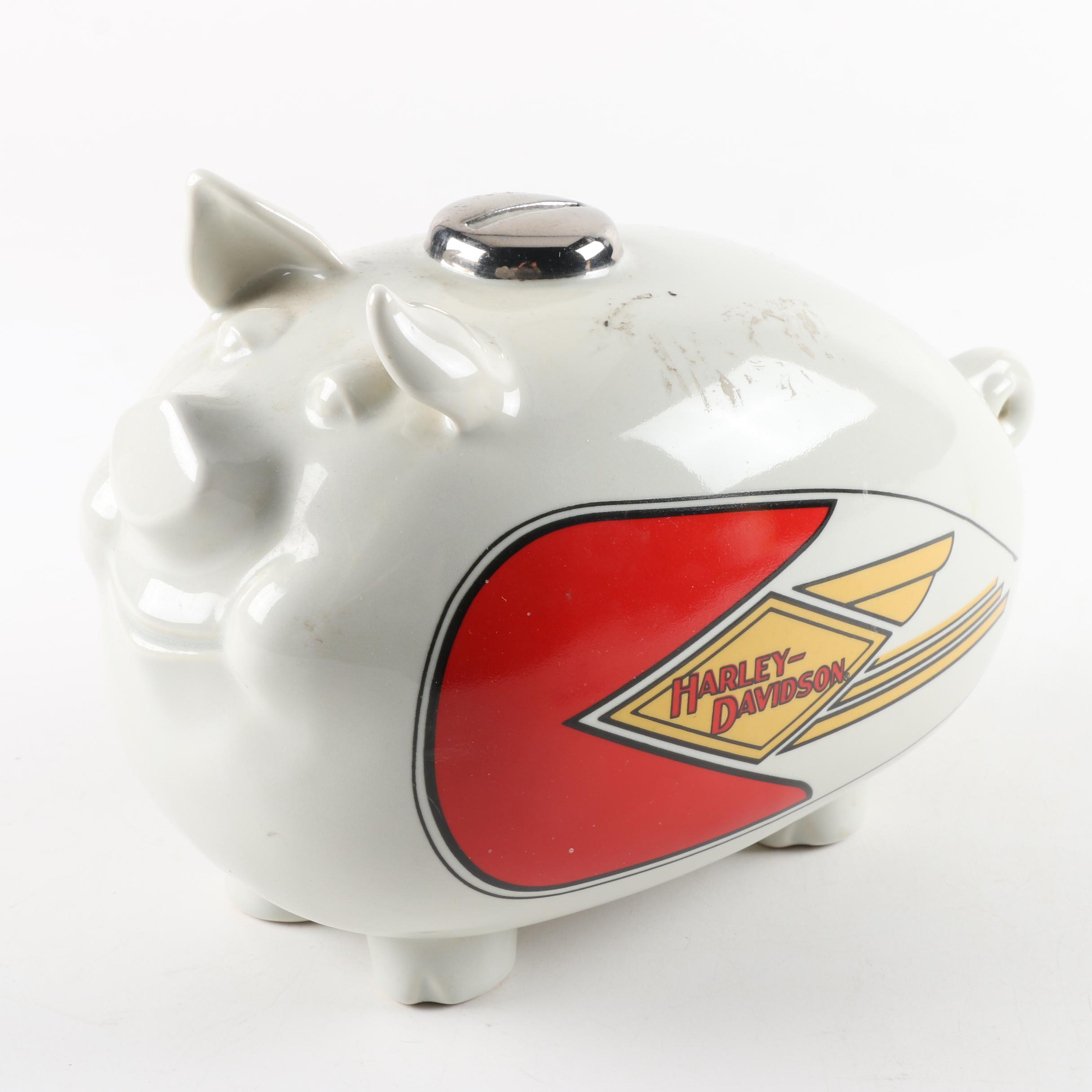 Ceramic HarleyDavidson Gas Tank Piggy Bank EBTH