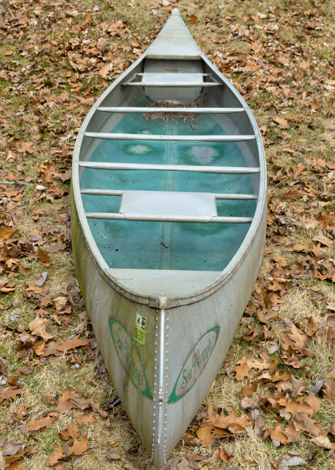 vintage sea nymph 15c canoe with wooden paddles ebth