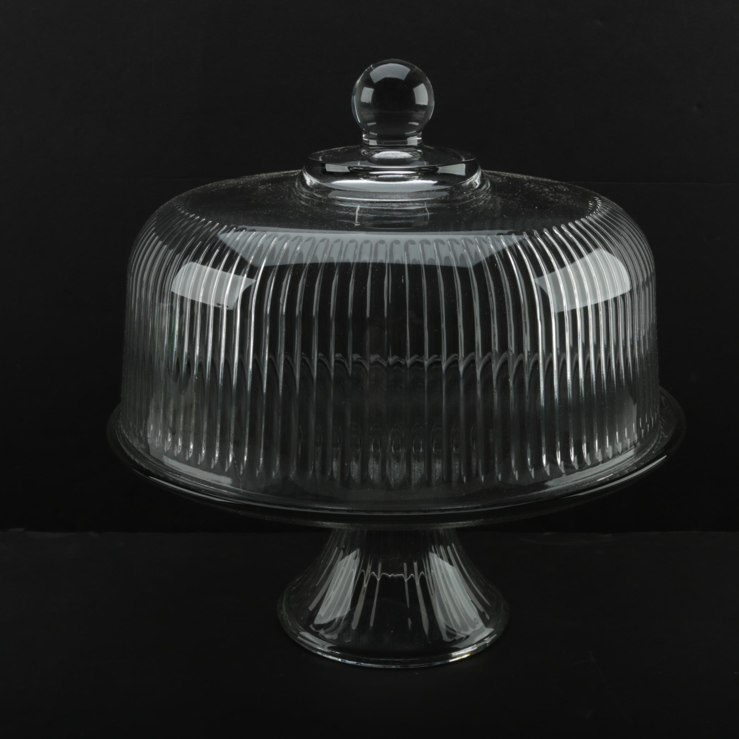 Anchor Hocking "Monaco" Cake Stand with Dome Cover EBTH