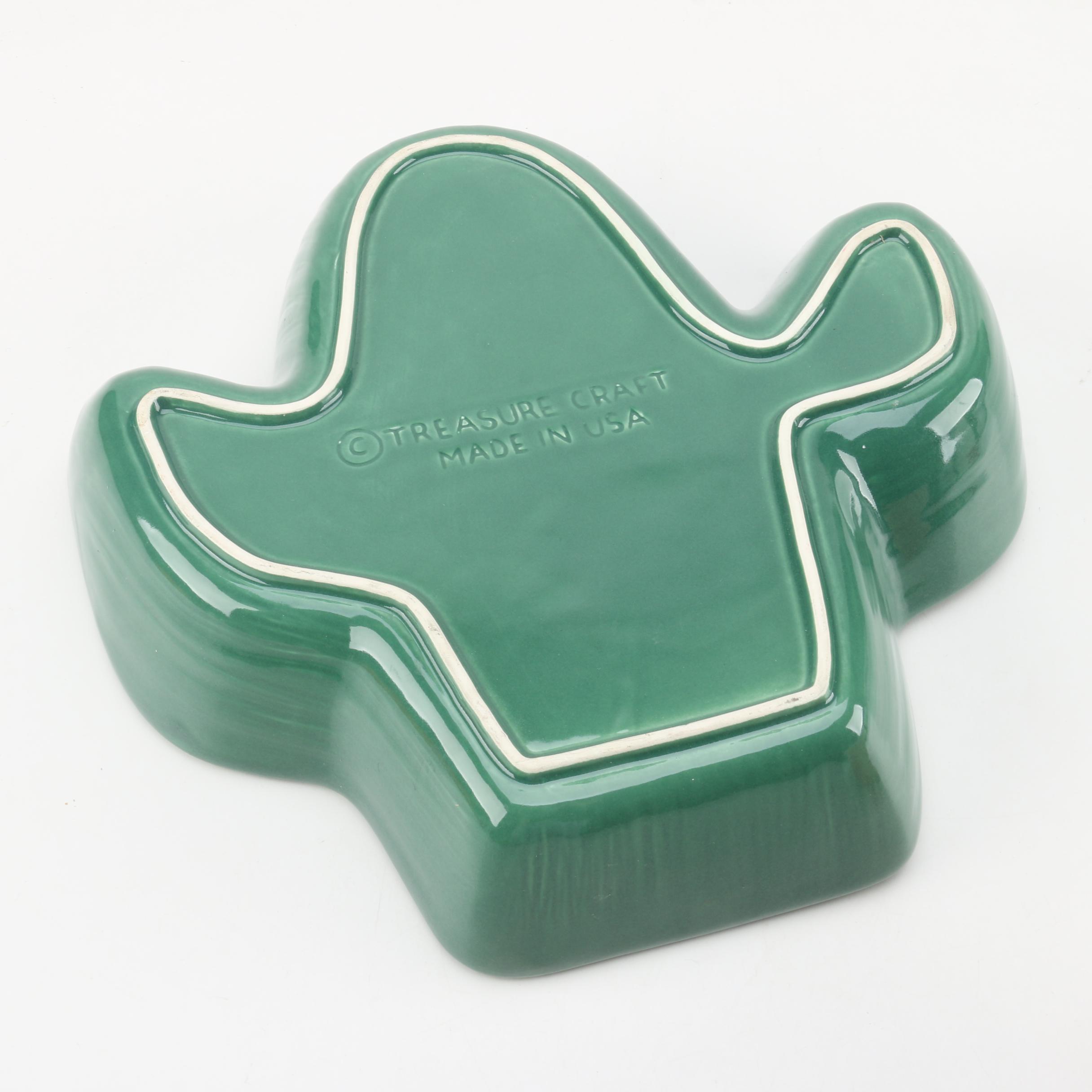 Cactus Themed Treasure Craft Ceramic Chip and Dip Serving Dish EBTH