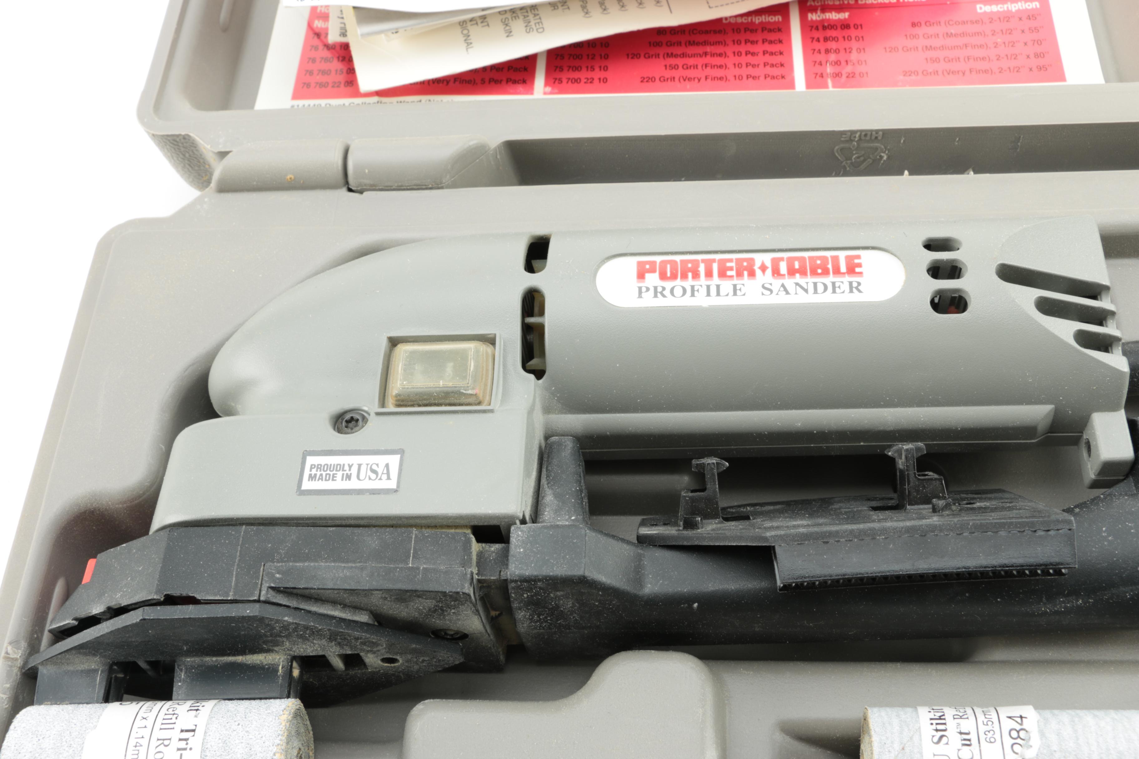 Porter Cable Model 444 Profile Sander with Attachments EBTH