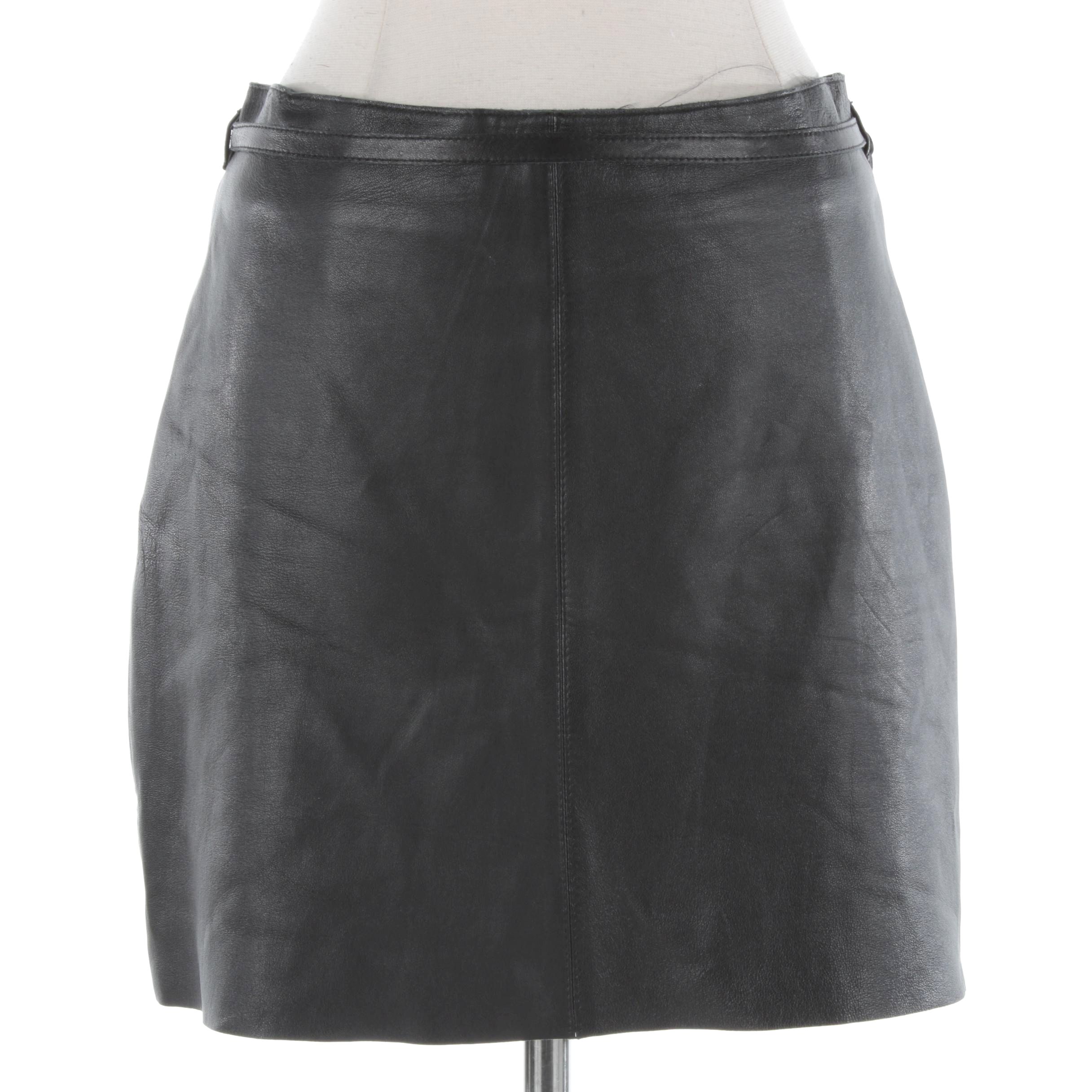 hugo buscati leather skirt