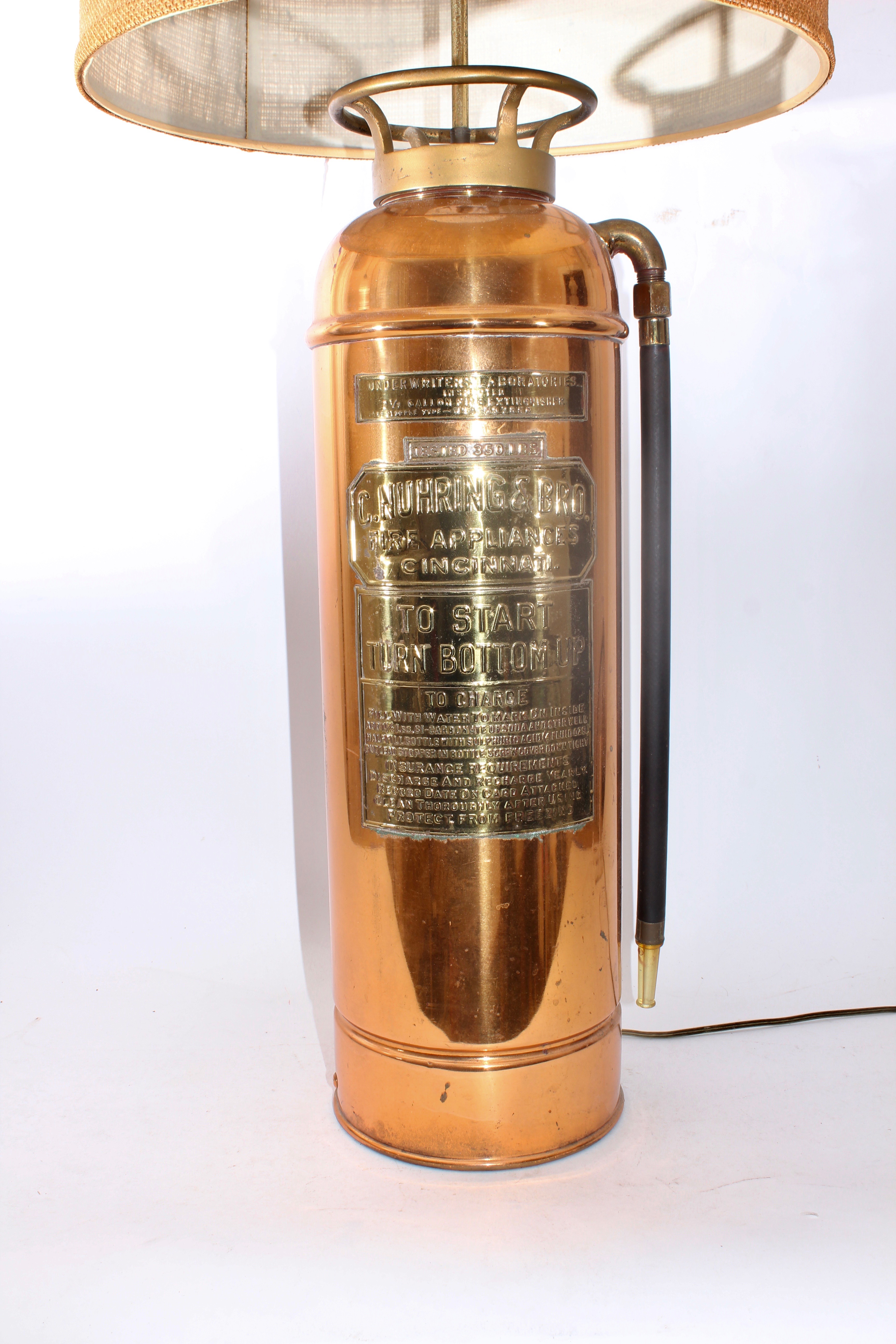 Copper C. Nuhring & Bro. Fire Extinguisher Table Lamp EBTH