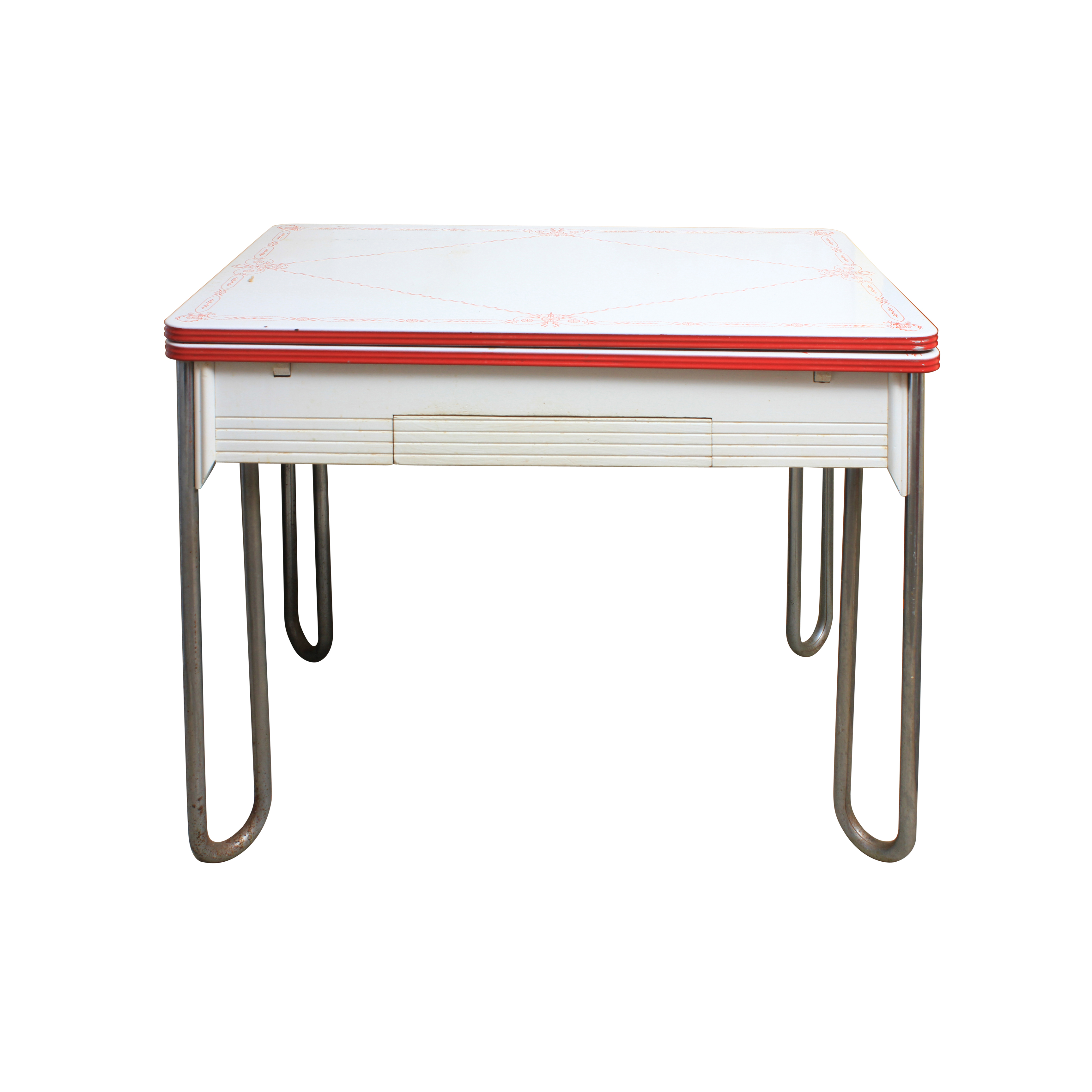 Vintage Enameled Top Table Ebth