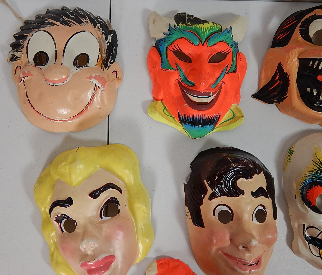 Ten Vintage Plastic Halloween Masks EBTH