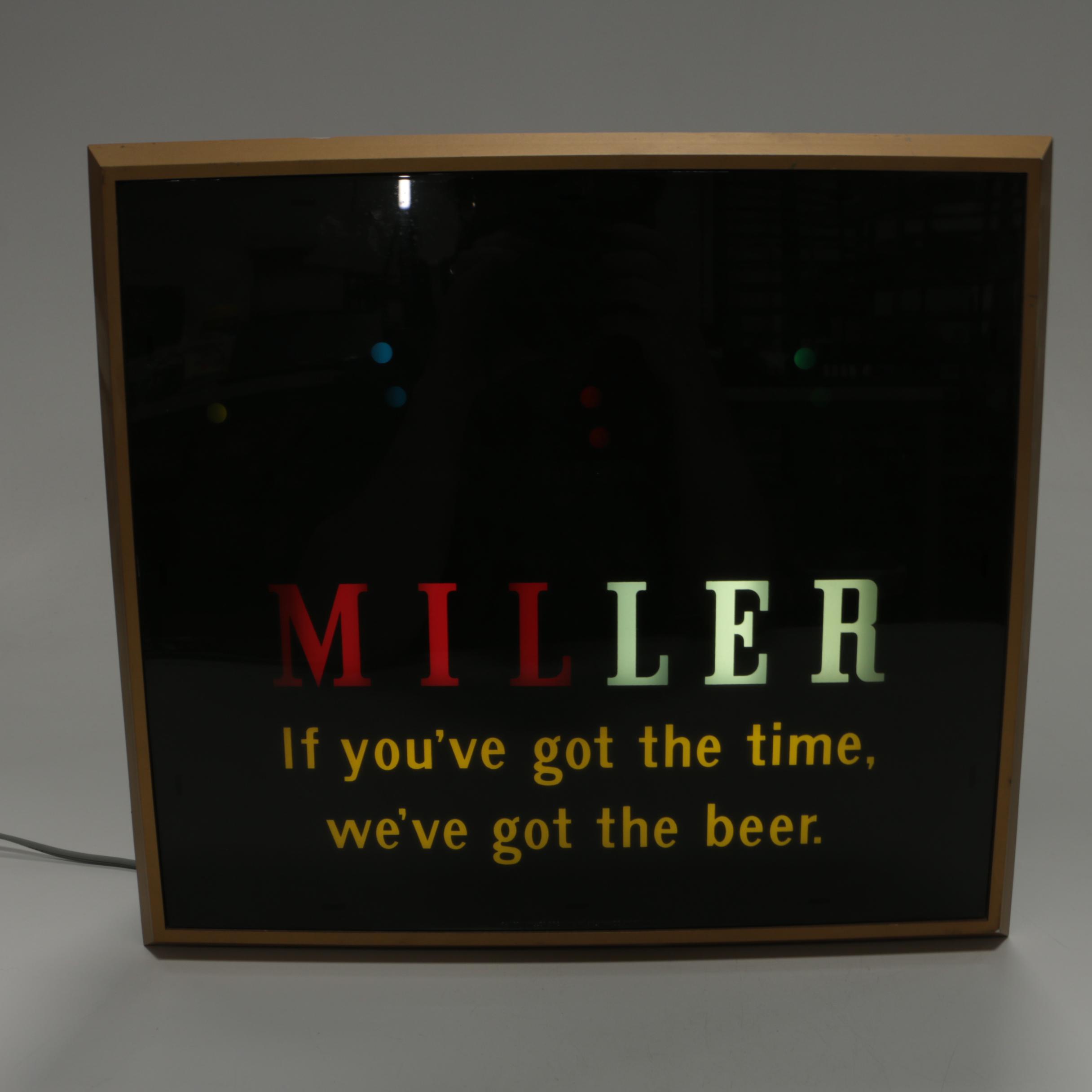 Lighted Miller Beer Sign EBTH