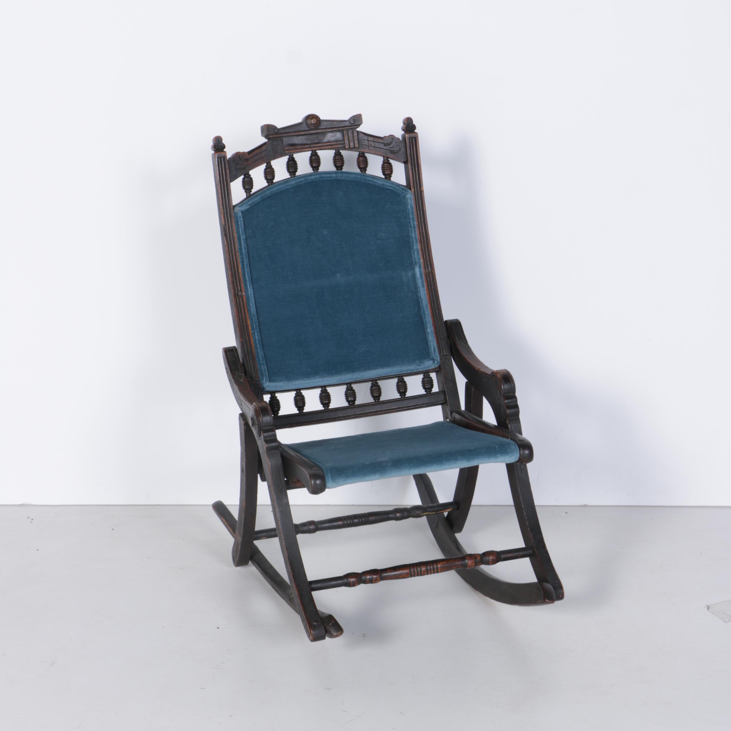 Antique American Eastlake Folding Rocking Chair EBTH