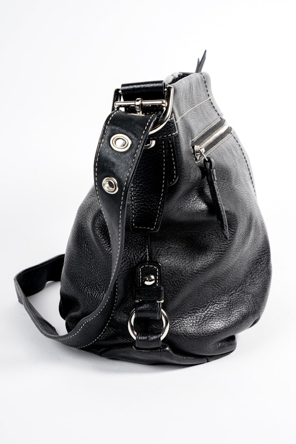 Coach Duffle Hobo Black Leather Handbag | EBTH