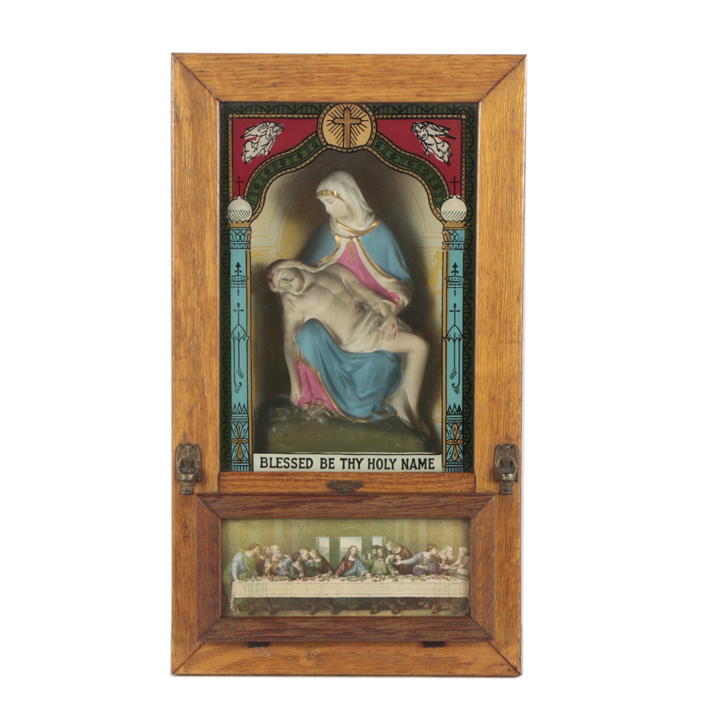 Vintage Catholic Last Rites Sick Call Shadow Box EBTH