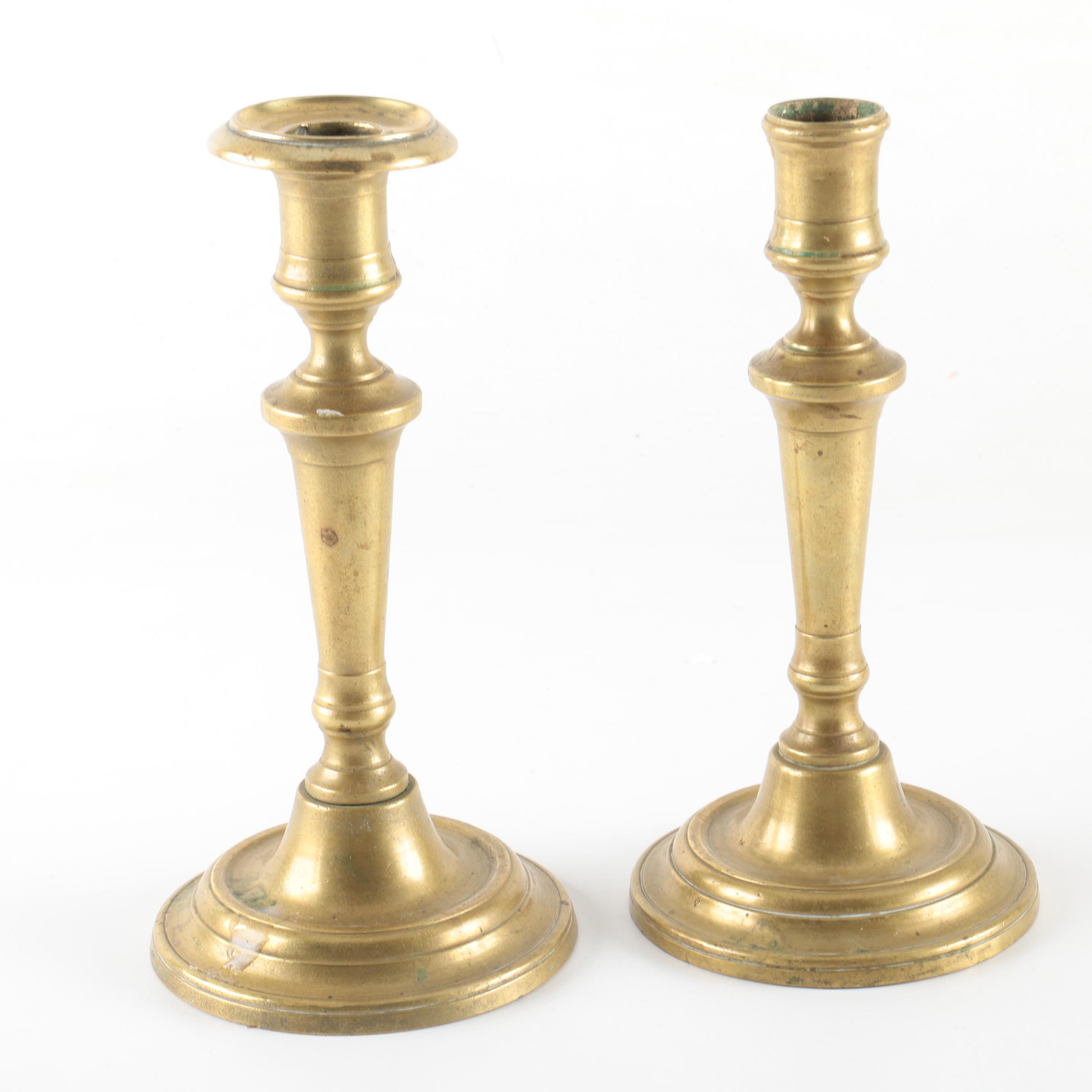 Antique Brass Push Up Candlestick Sets EBTH