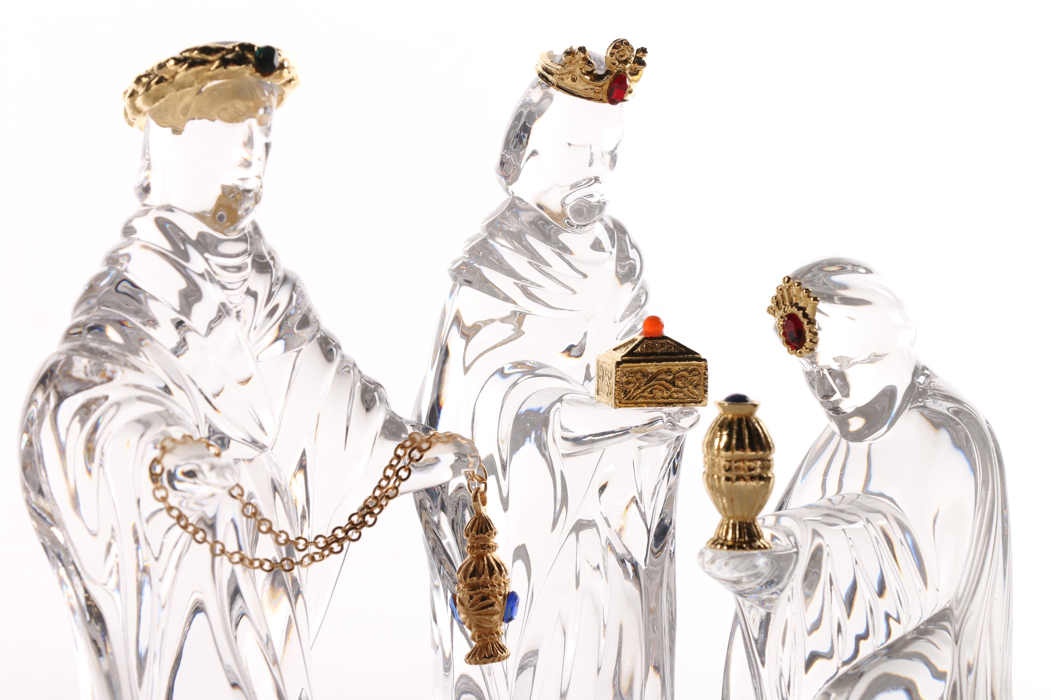 Gorham Crystal Nativity King and Donkey Figurines EBTH