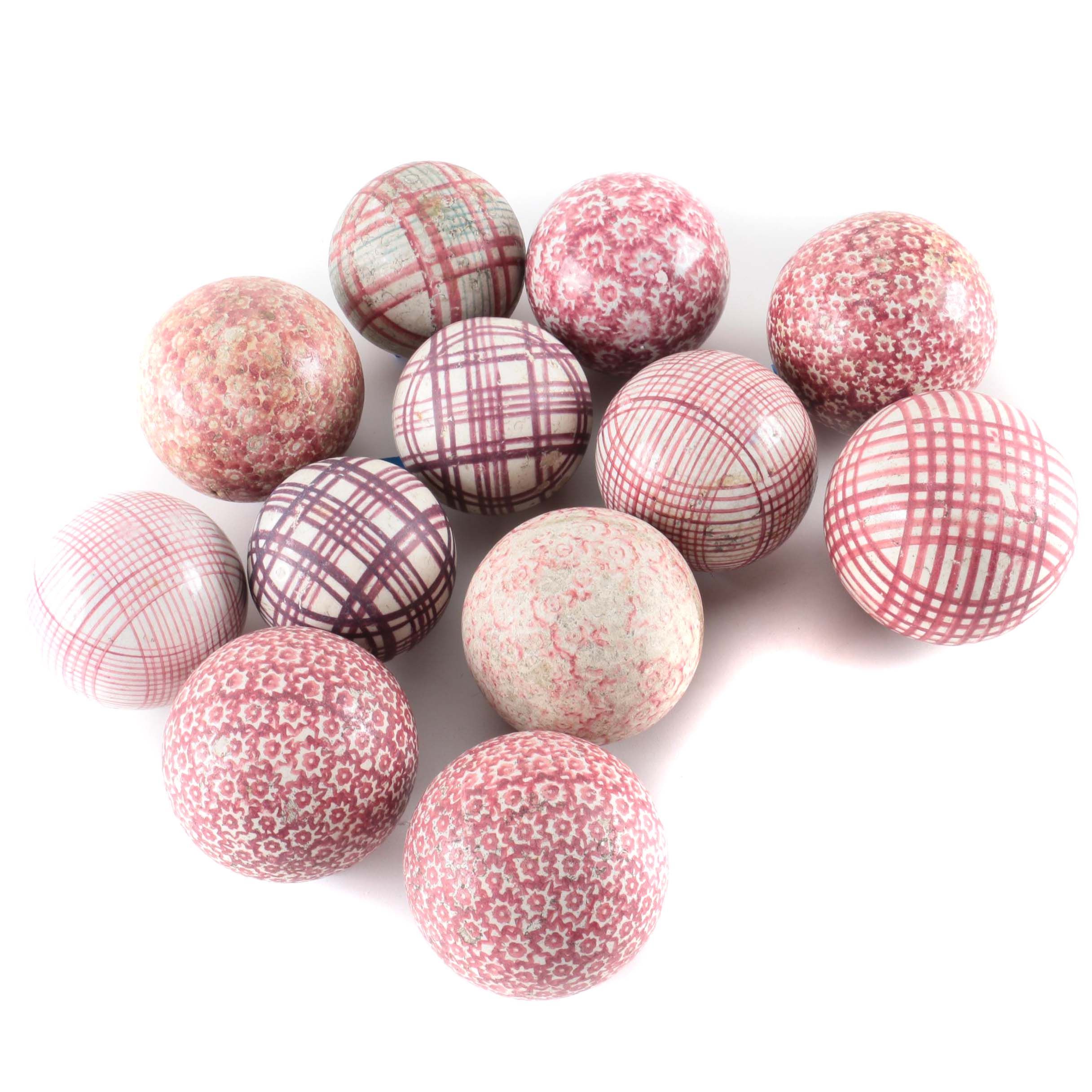 Assorted Vintage Painted Ceramic Carpet Balls Ebth