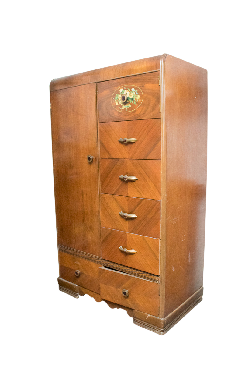 Art Deco Style Waterfall Storage Wardrobe Circa 1930s Ebth