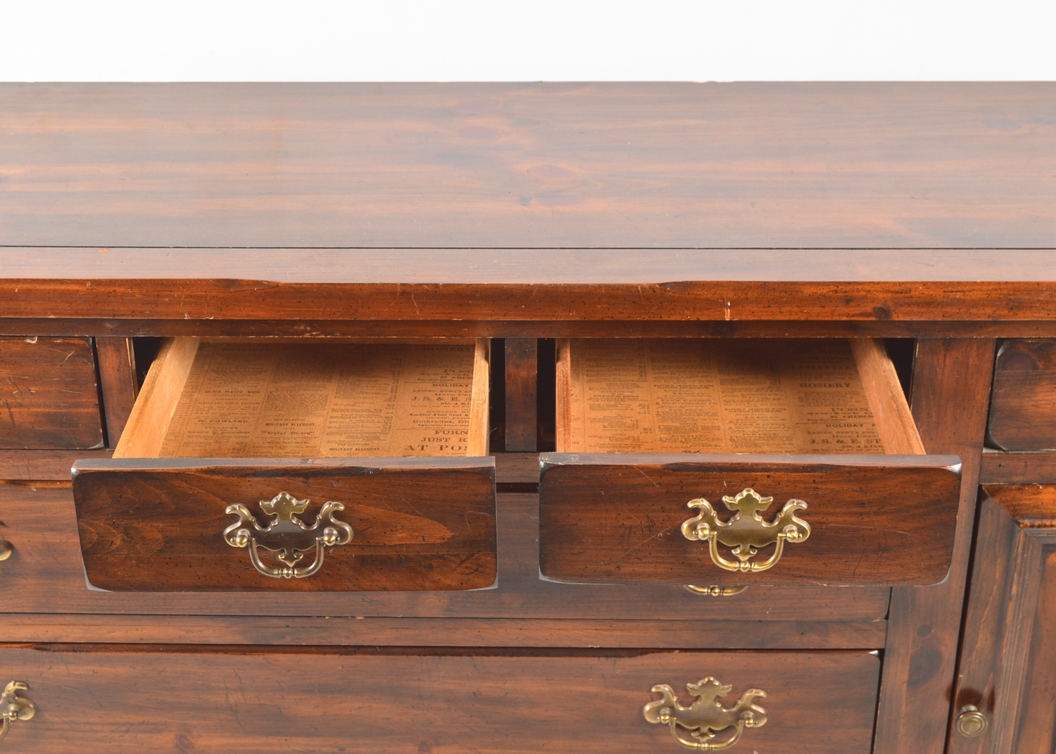 Vintage "Open Hearth" Pine Dresser and Mirrored Hutch EBTH