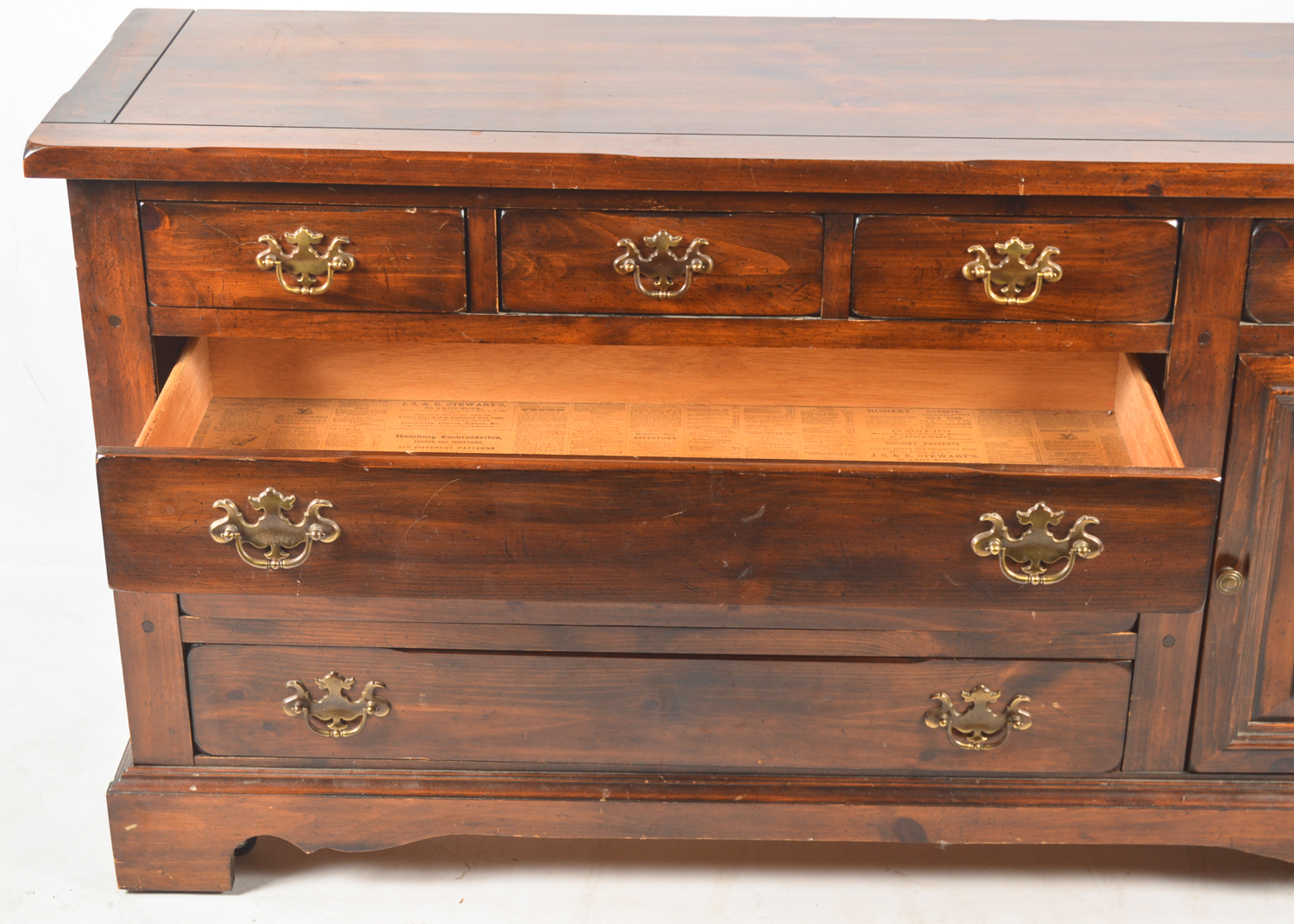 Vintage "Open Hearth" Pine Dresser and Mirrored Hutch EBTH