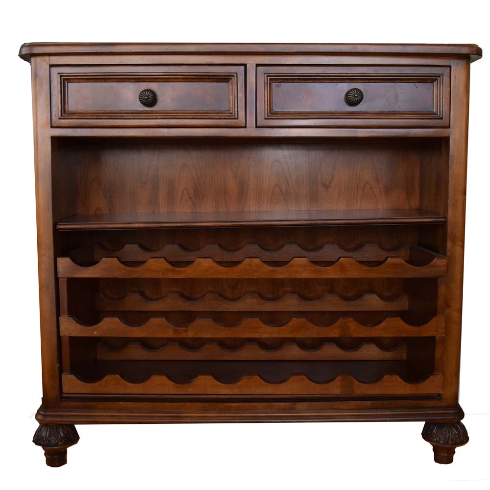 Drexel Cherry Wine Cabinet Ebth