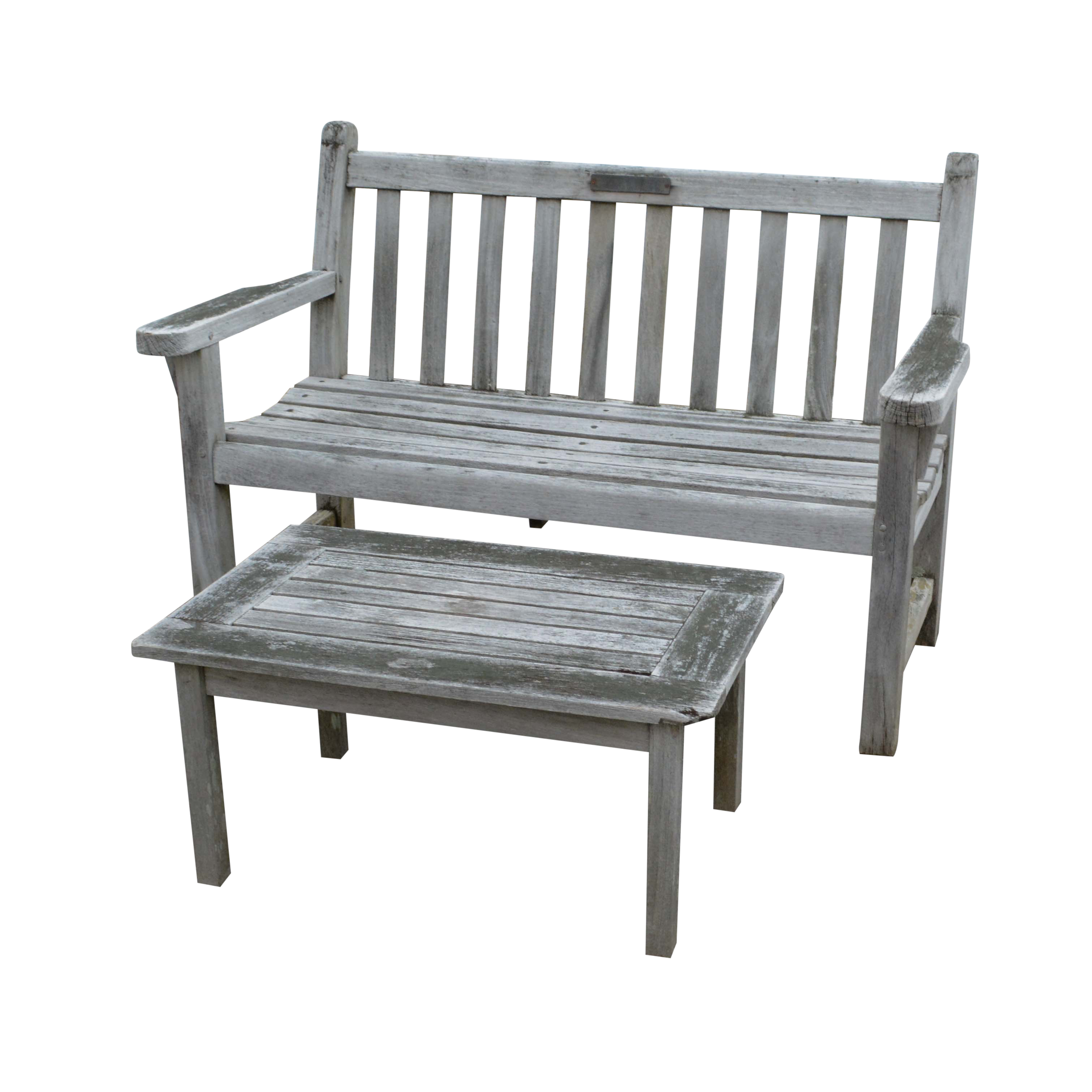 Teak Wood Garden Bench and Coffee Table EBTH