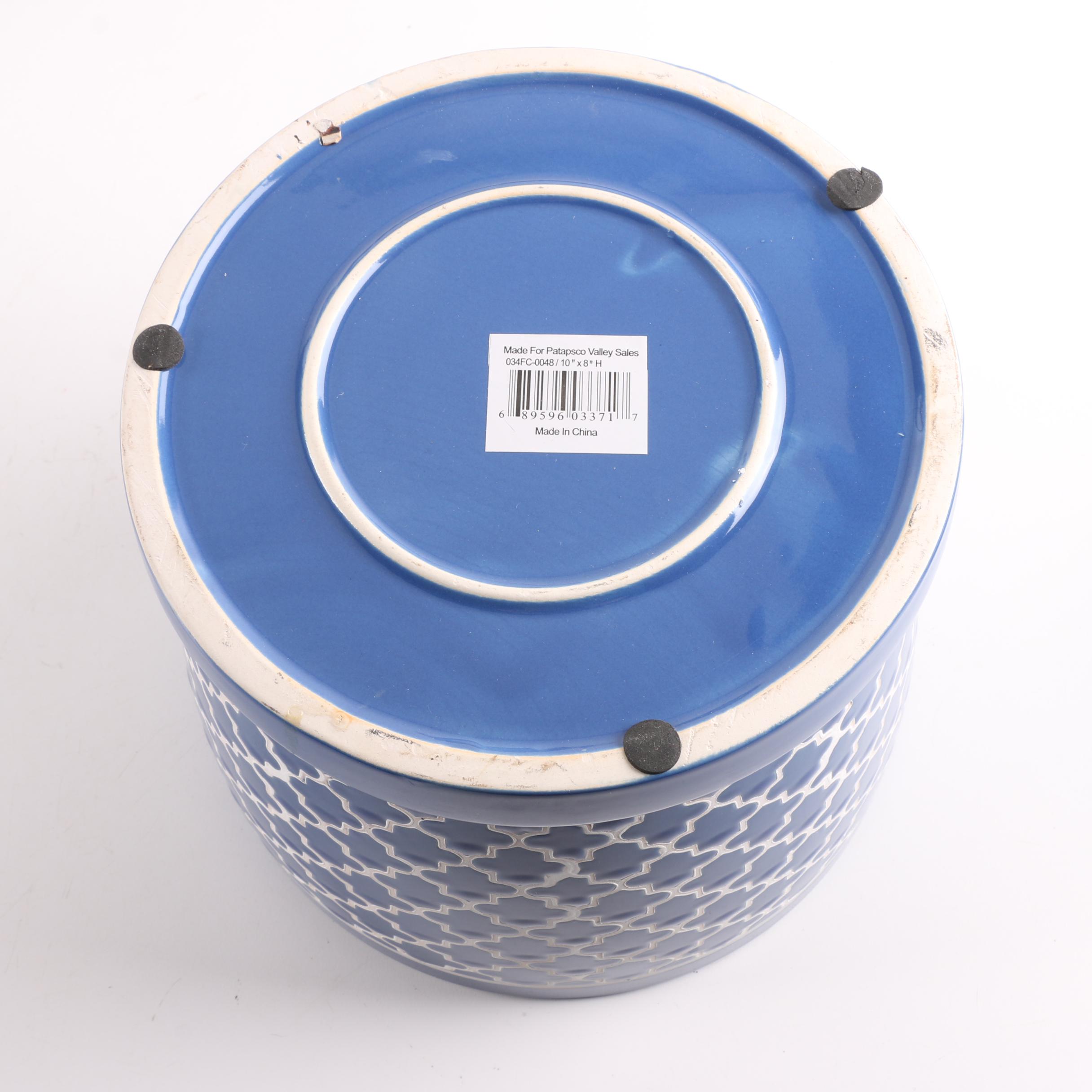 Blue and White Ceramic Ginger Jar, Planter, and Bowls EBTH