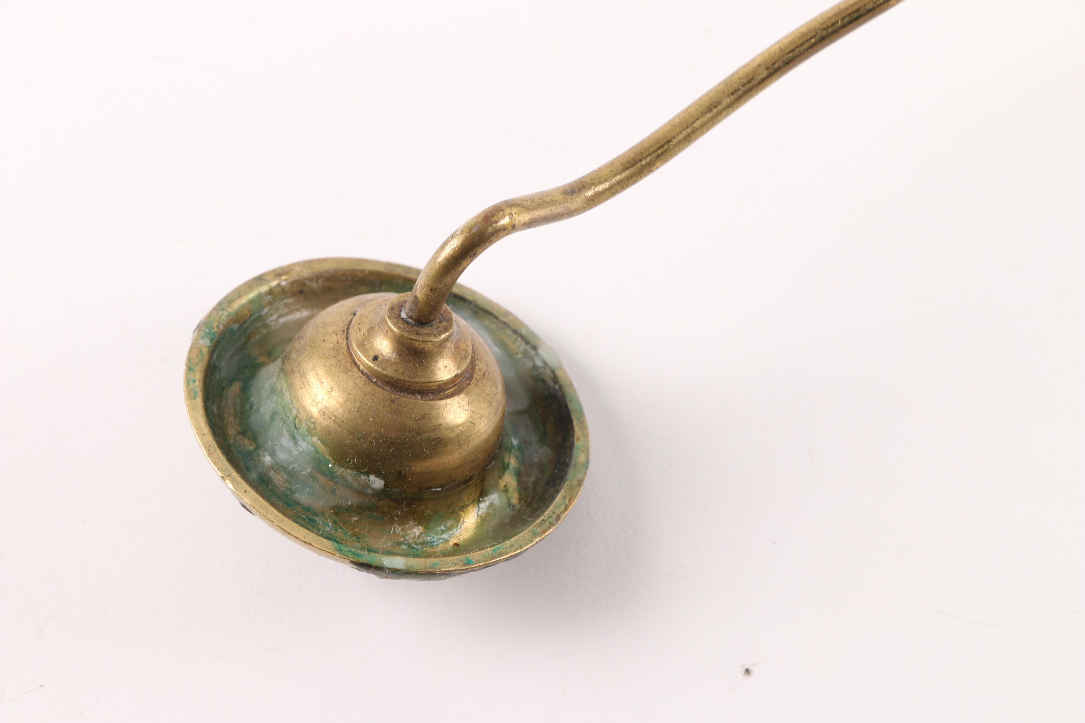 ANtique Brass Push Up Candlesticks with Snuffer EBTH