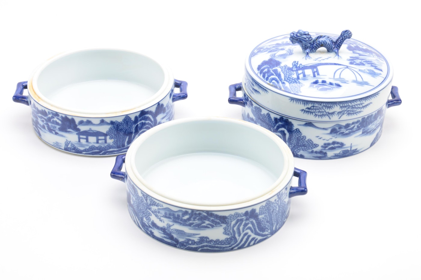 Blue and White Patterned Vessels Including Ringtons Tea Merchants Jar | EBTH