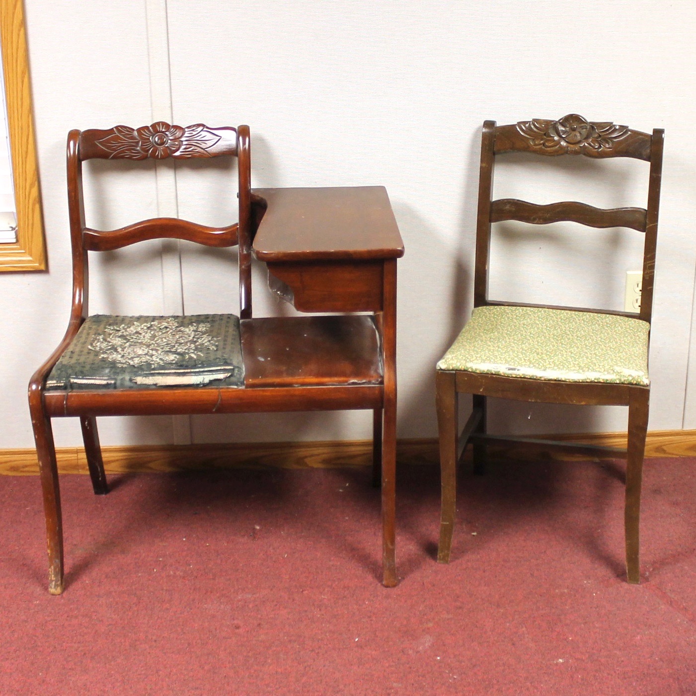 Vintage Duncan Phyfe Style Left Handed Writing Desk And Chair Ebth