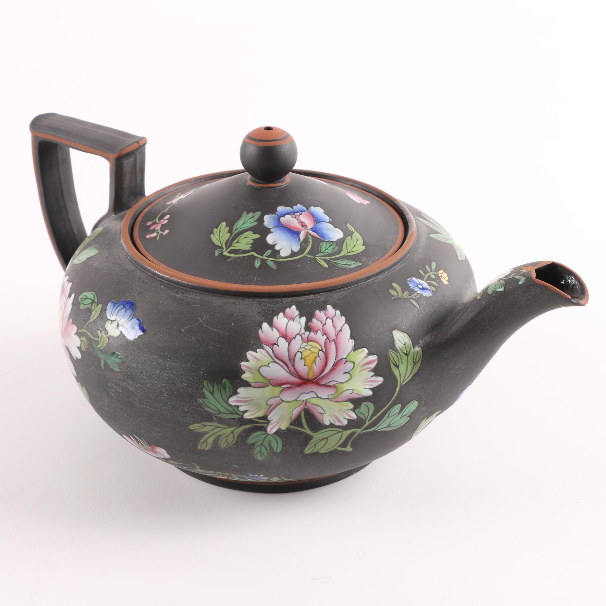 Antique Wedgwood "Capri" Black Basalt Teapot EBTH