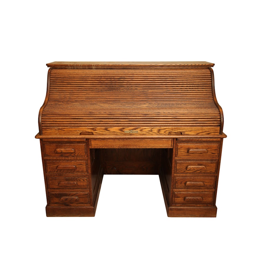 Roll Top Desk By Oak Crest Ebth