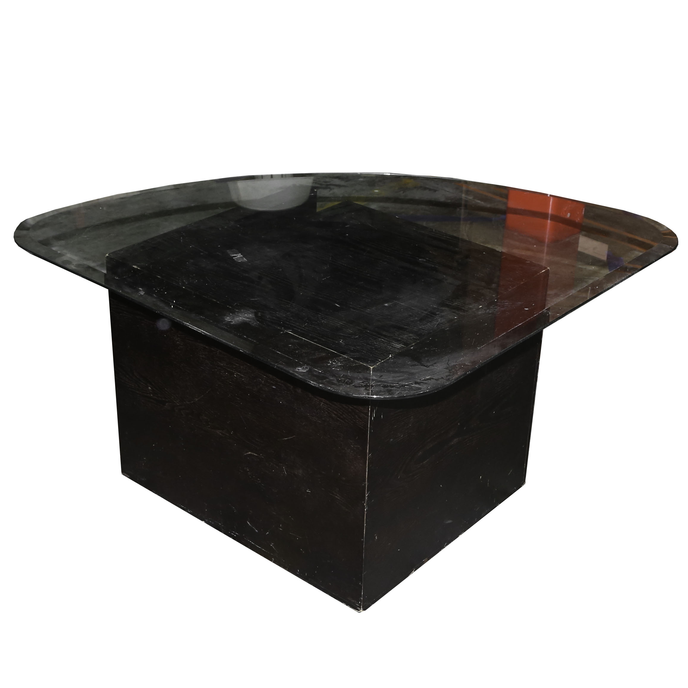 Contemporary Glass Top Cocktail Table EBTH