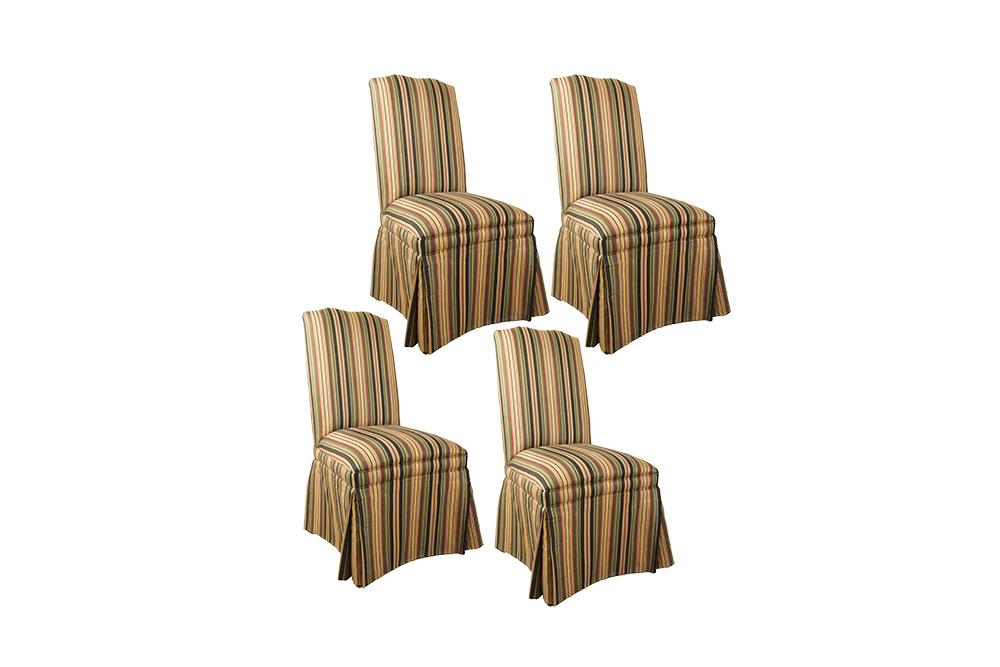 Four Skirted Parson S Style Chairs EBTH   IMG 0470 