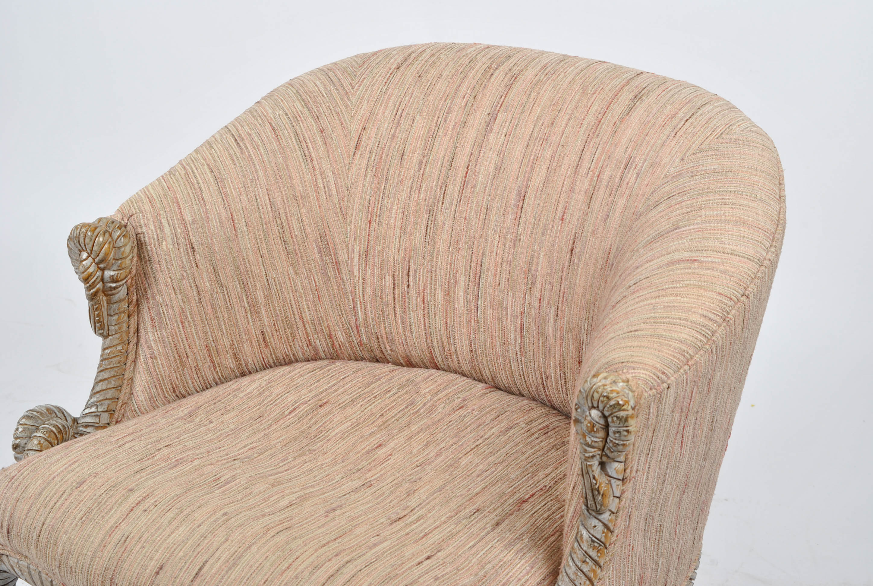 Carved Rope Twist Style Upholstered Tub Chair EBTH