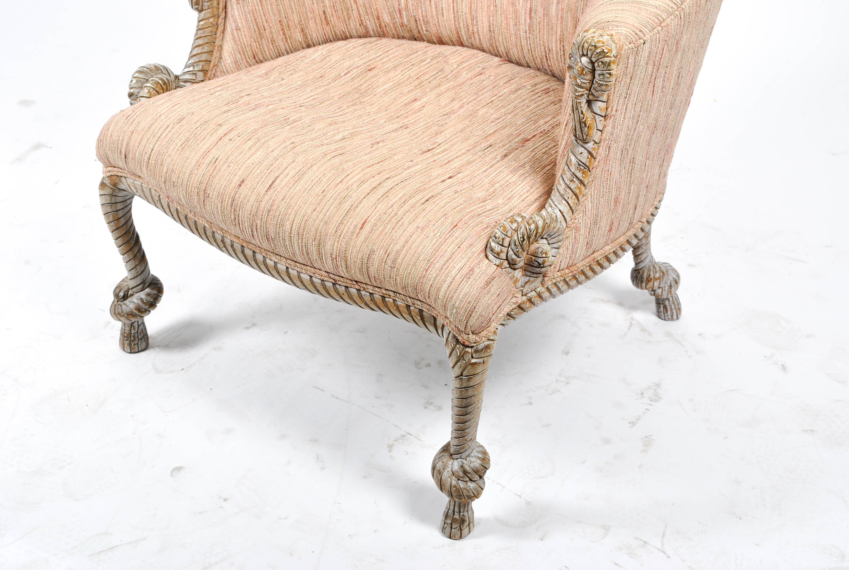 Carved Rope Twist Style Upholstered Tub Chair EBTH