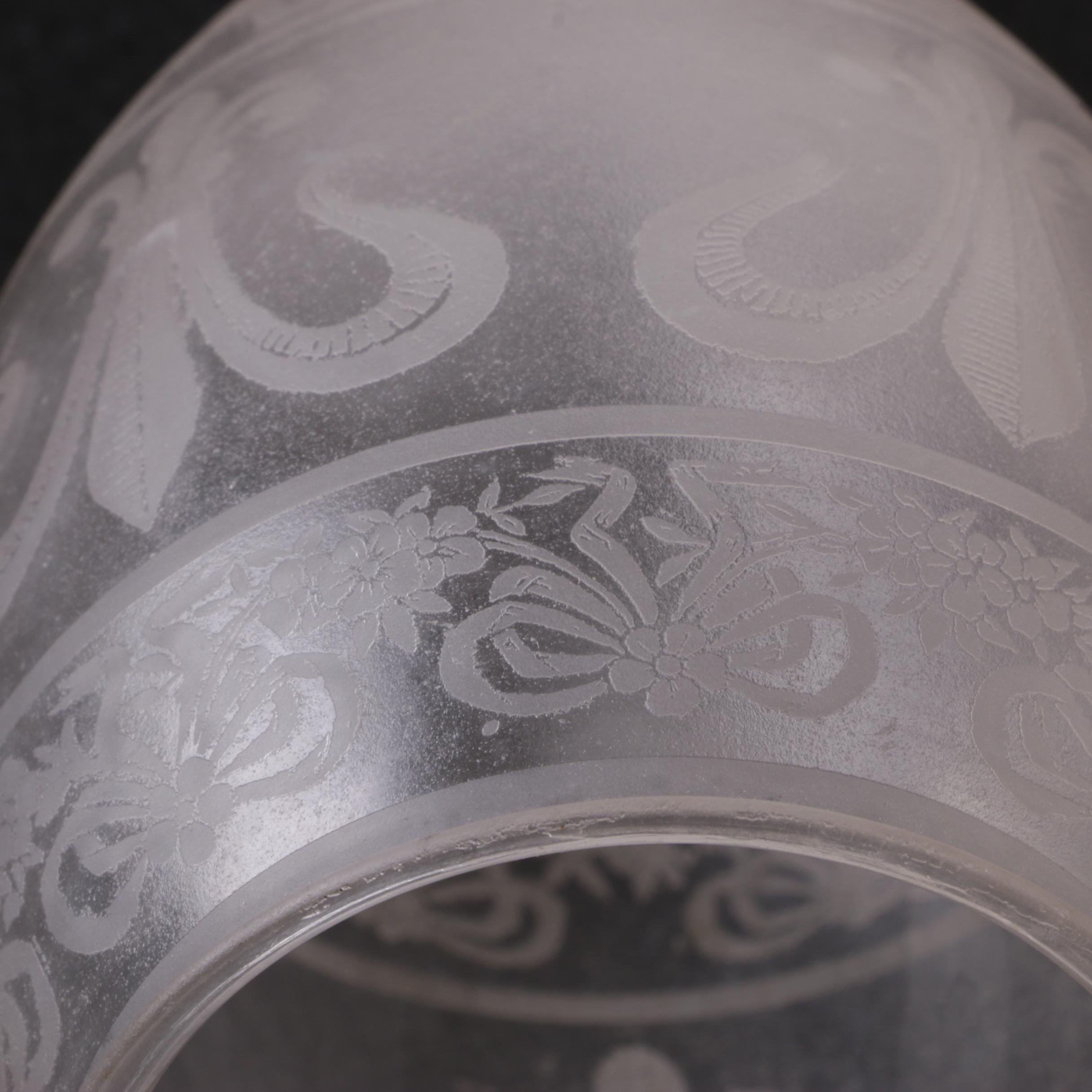 Antique Etched Glass Light Covers EBTH