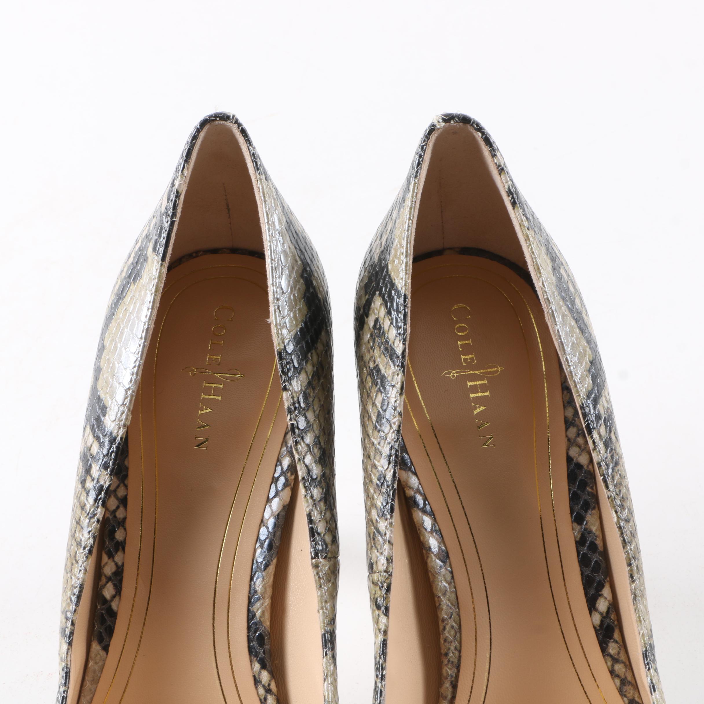 cole haan snakeskin pumps